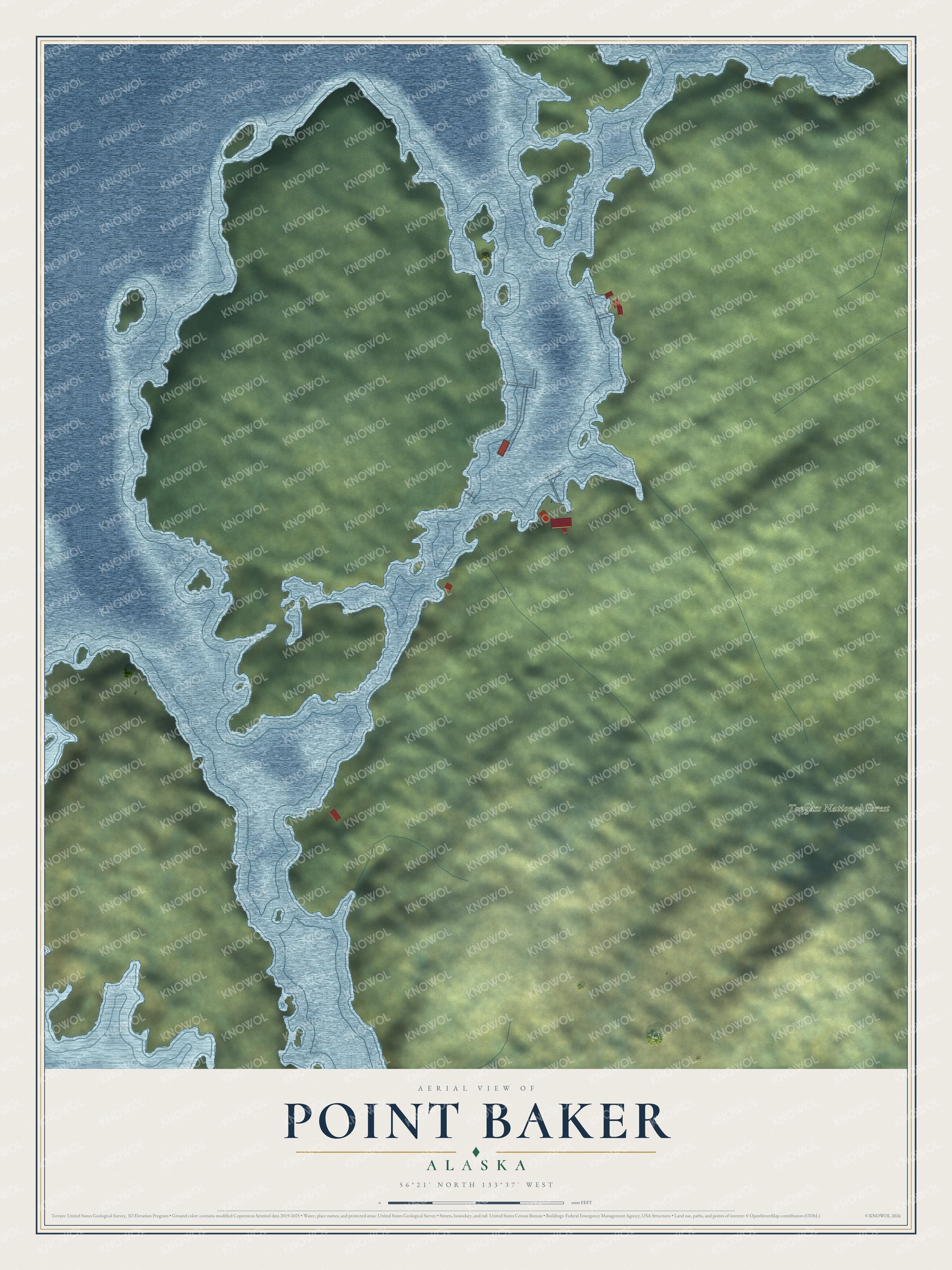 Watermarked full-map preview of Point Baker, Alaska