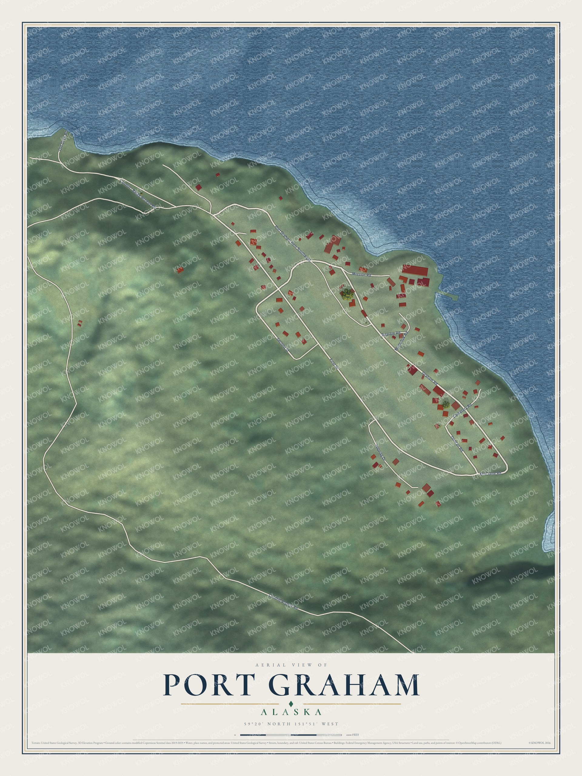 Watermarked full-map preview of Port Graham, Alaska