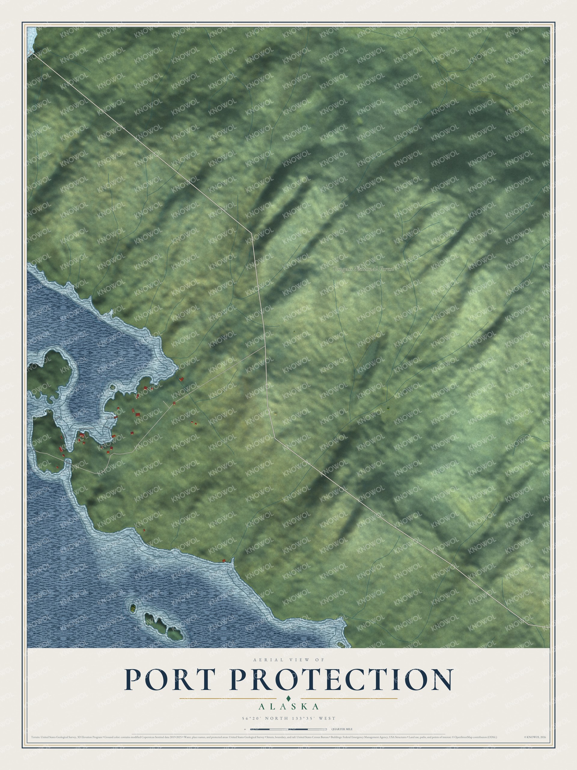 Watermarked full-map preview of Port Protection, Alaska