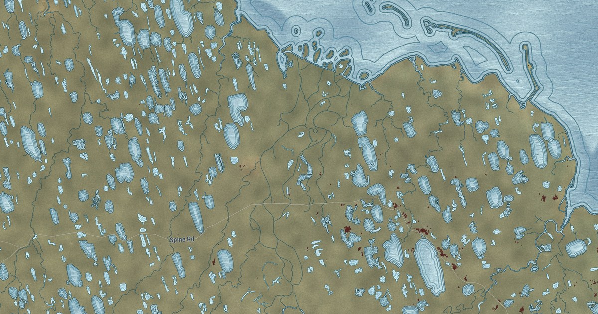 Detailed Map of Prudhoe Bay, Alaska