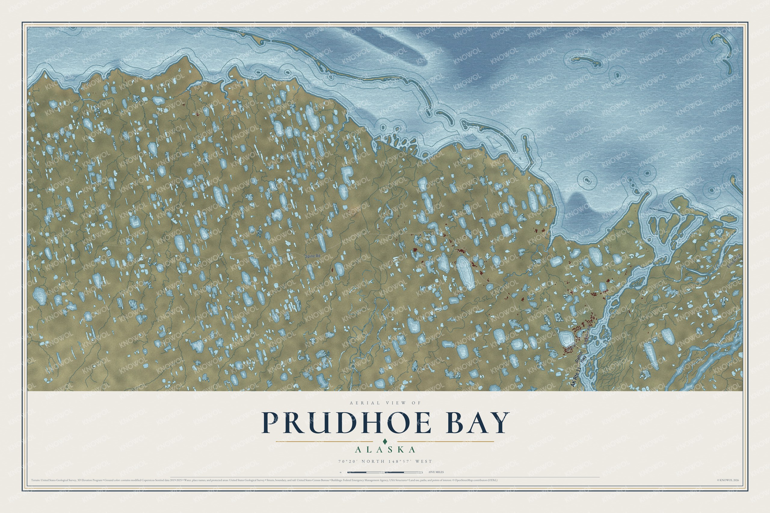 Watermarked full-map preview of Prudhoe Bay, Alaska