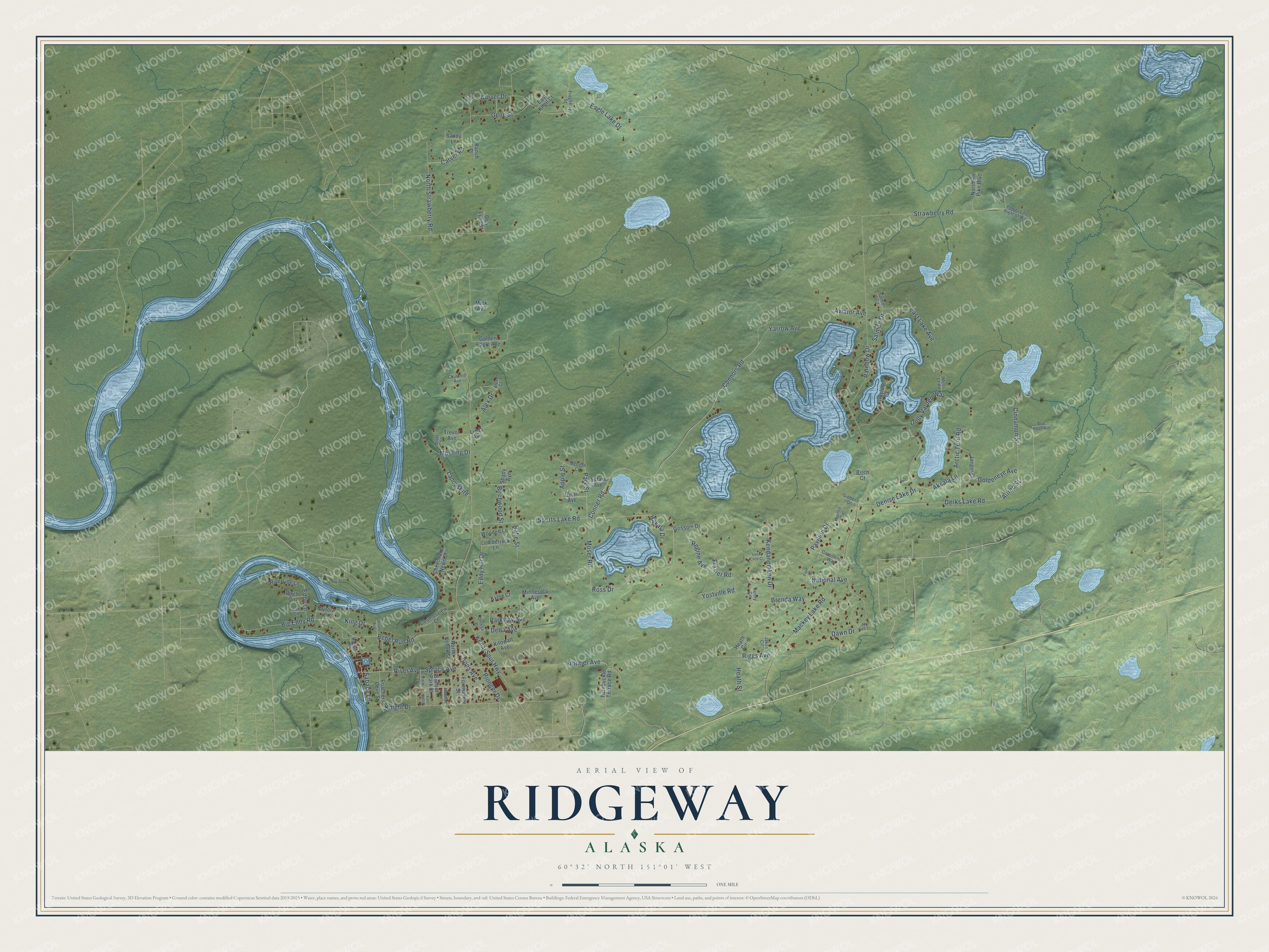 Watermarked full-map preview of Ridgeway, Alaska