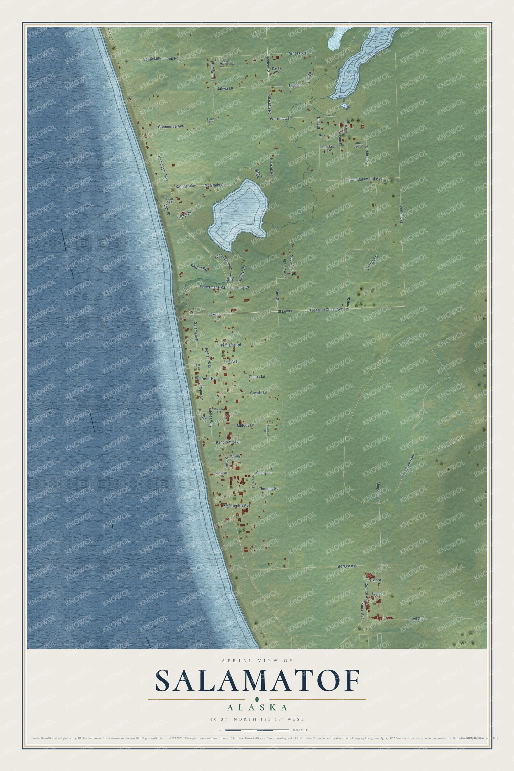 Watermarked full-map preview of Salamatof, Alaska