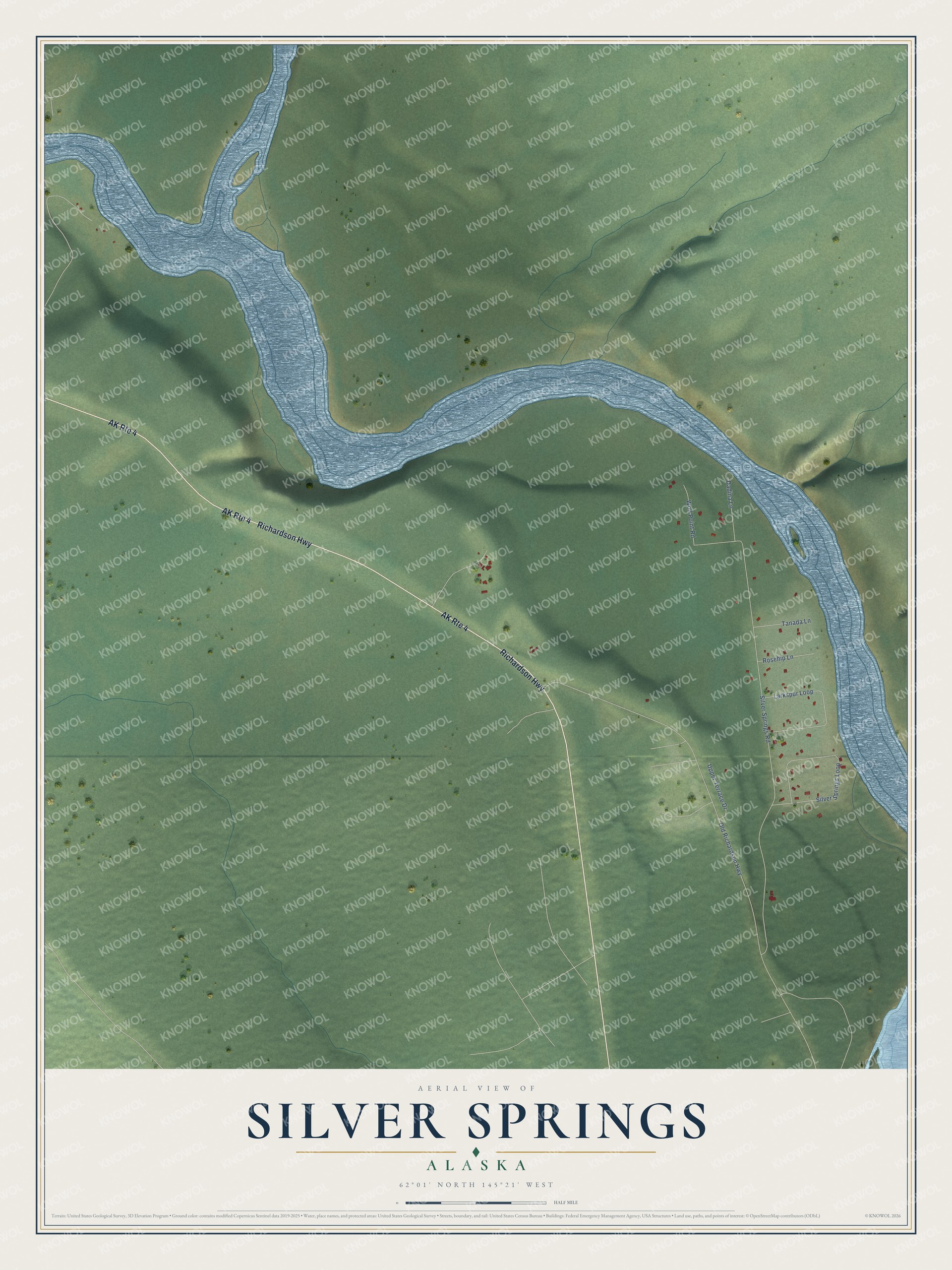 Watermarked full-map preview of Silver Springs, Alaska