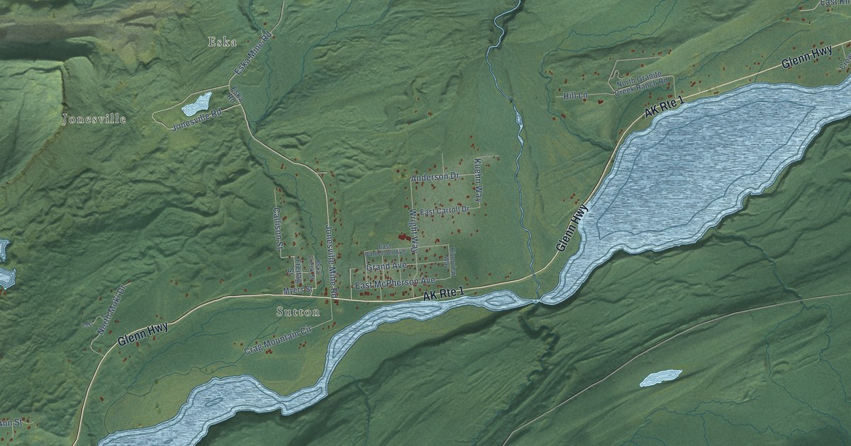 Detailed Map of Sutton-Alpine, Alaska - KNOWOL