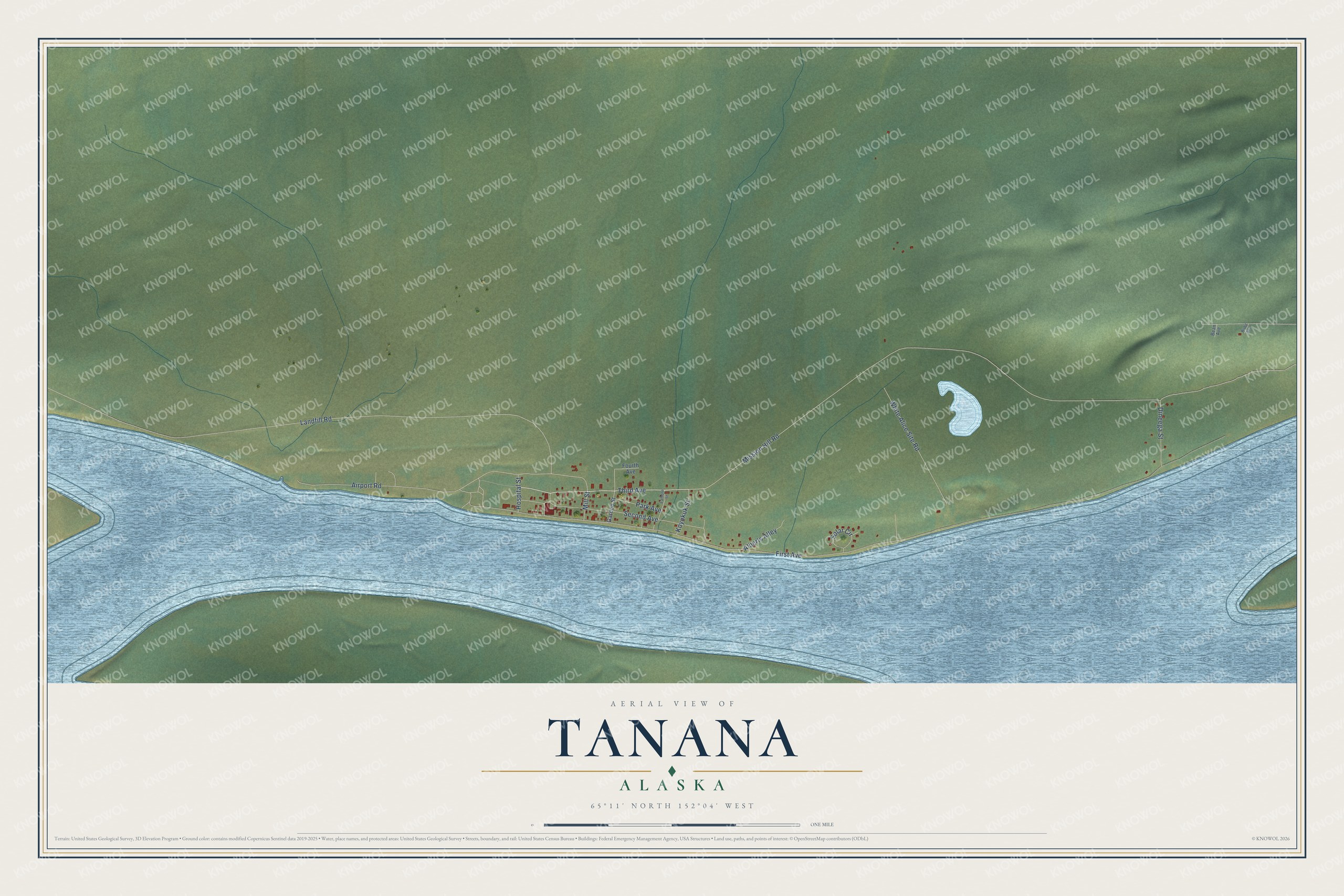 Watermarked full-map preview of Tanana, Alaska