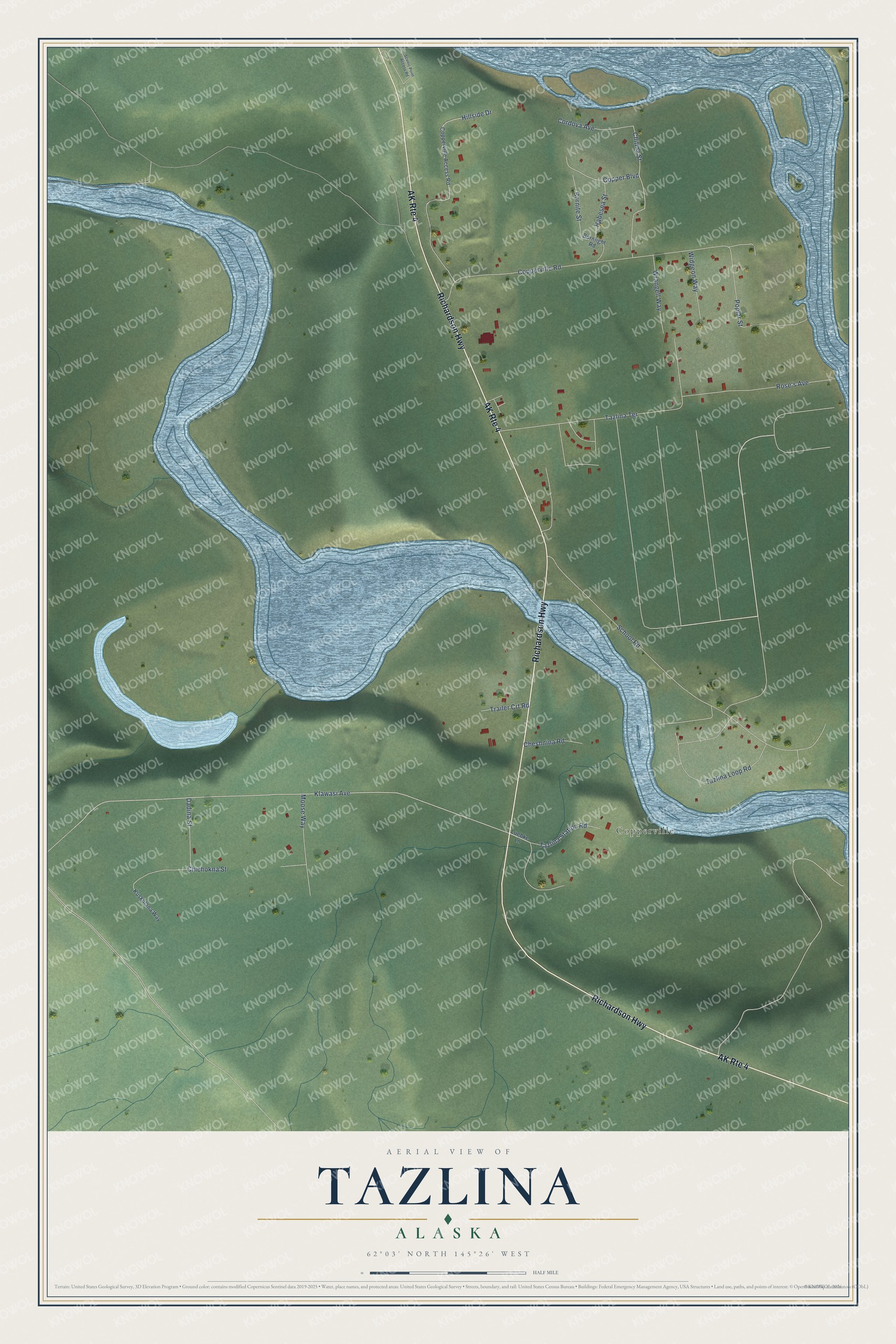 Watermarked full-map preview of Tazlina, Alaska