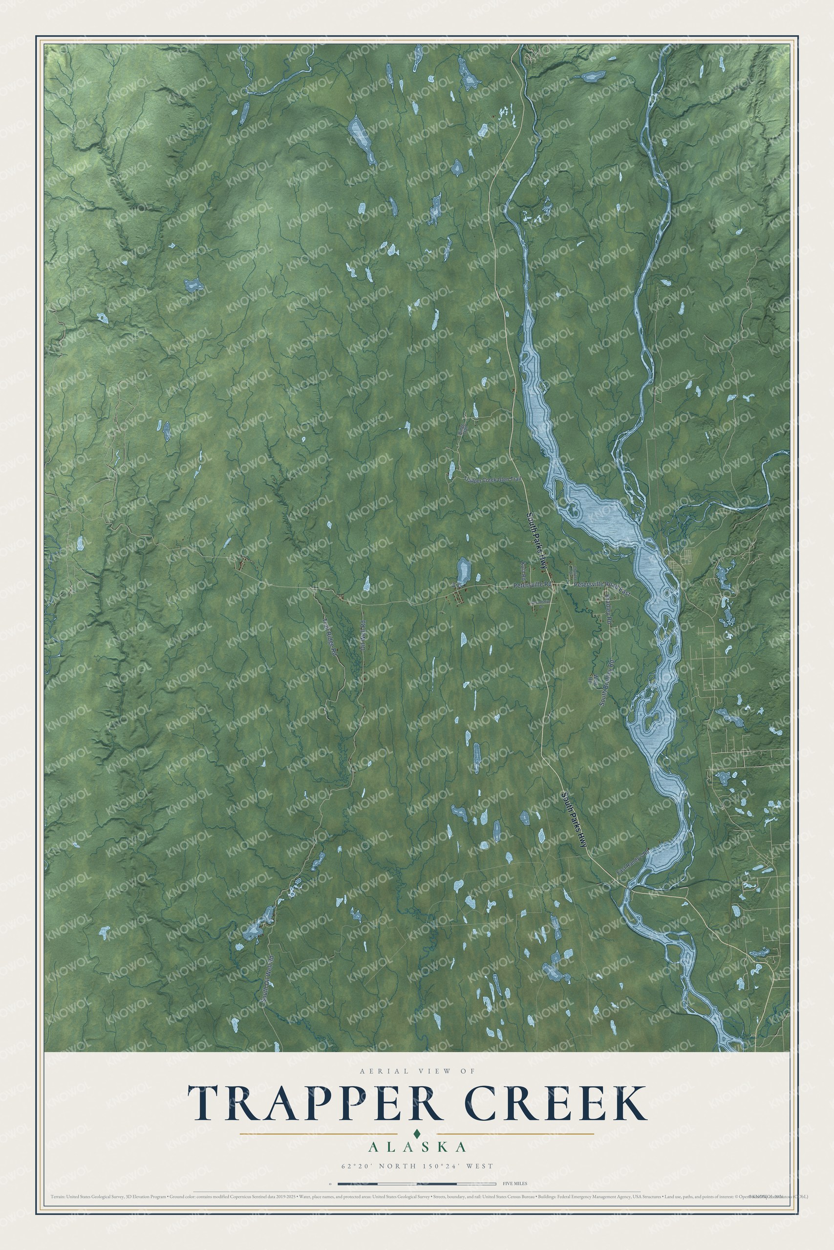 Watermarked full-map preview of Trapper Creek, Alaska