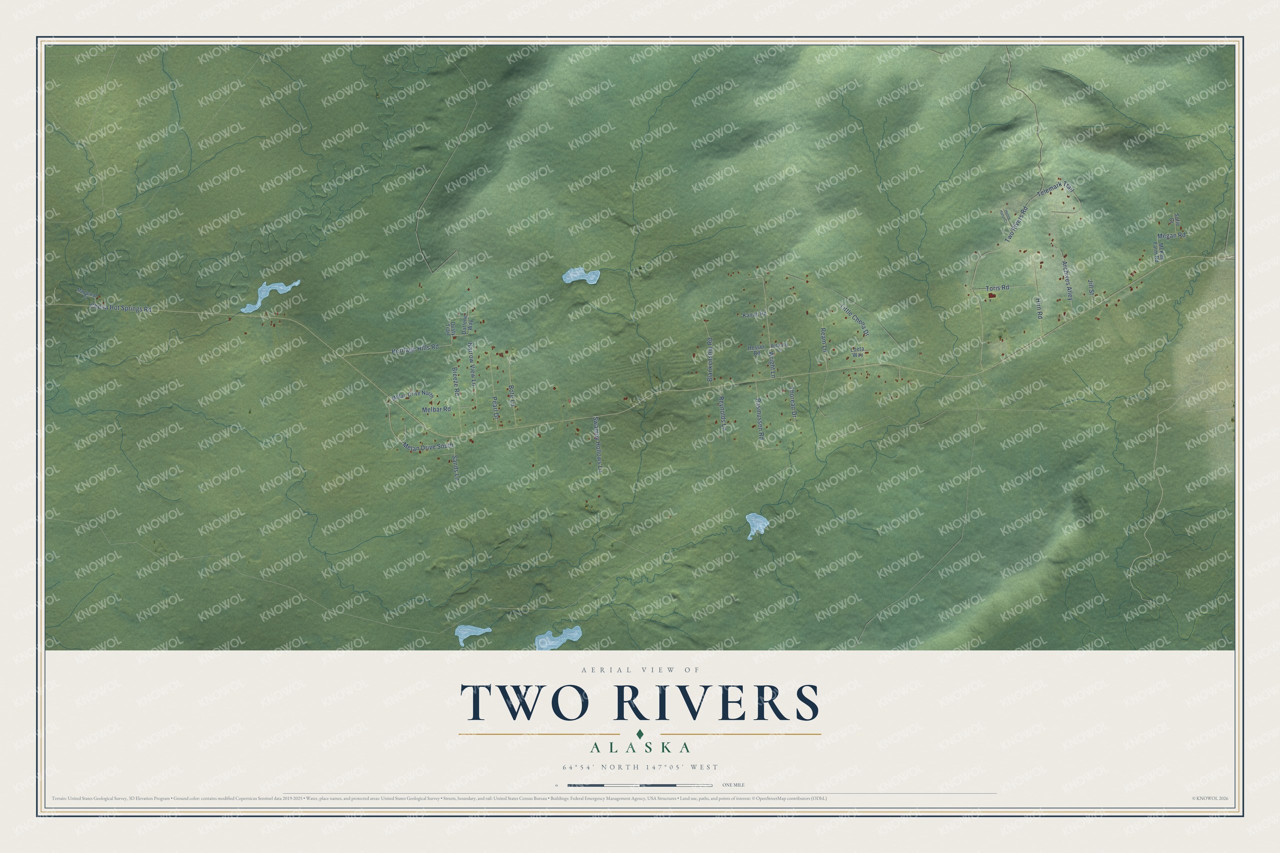 Watermarked full-map preview of Two Rivers, Alaska
