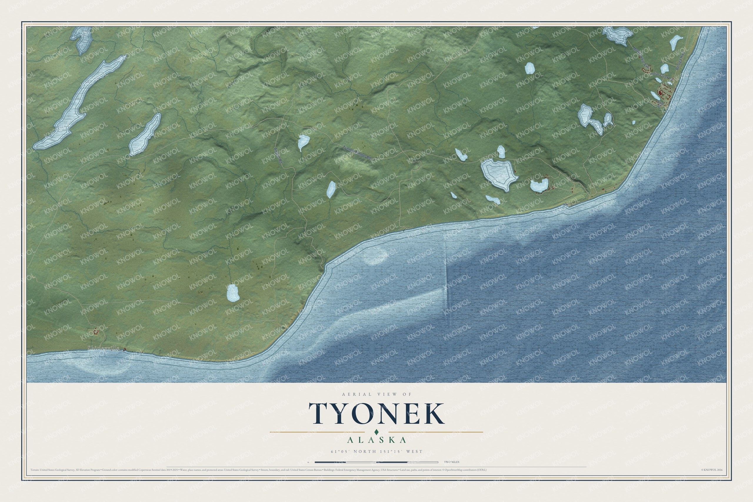 Watermarked full-map preview of Tyonek, Alaska