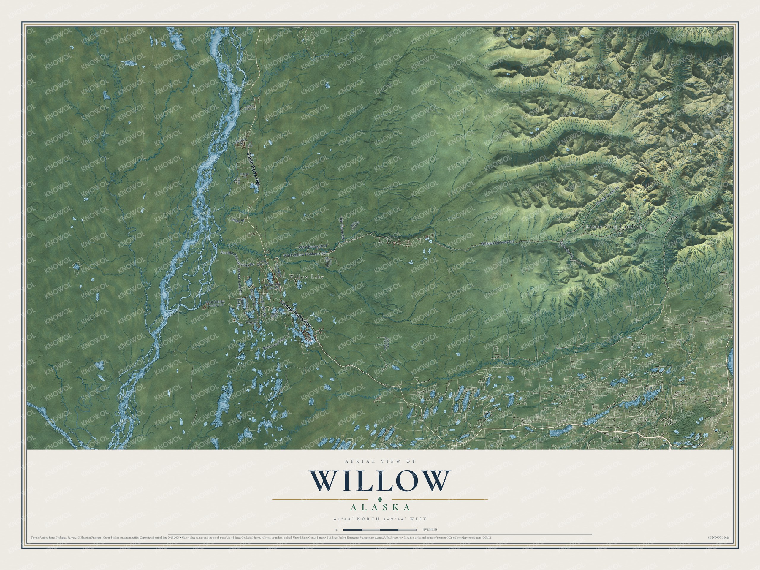 Watermarked full-map preview of Willow, Alaska