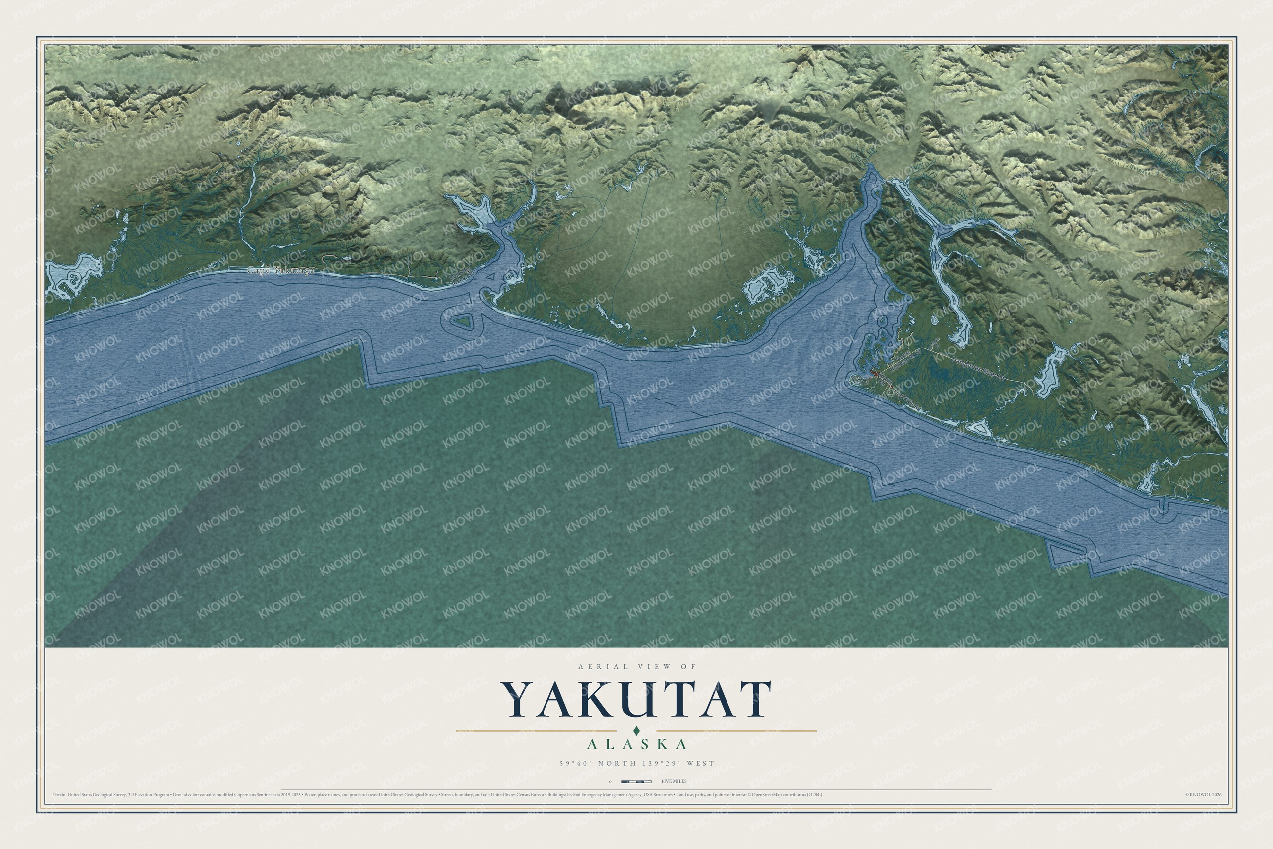 Watermarked full-map preview of Yakutat, Alaska