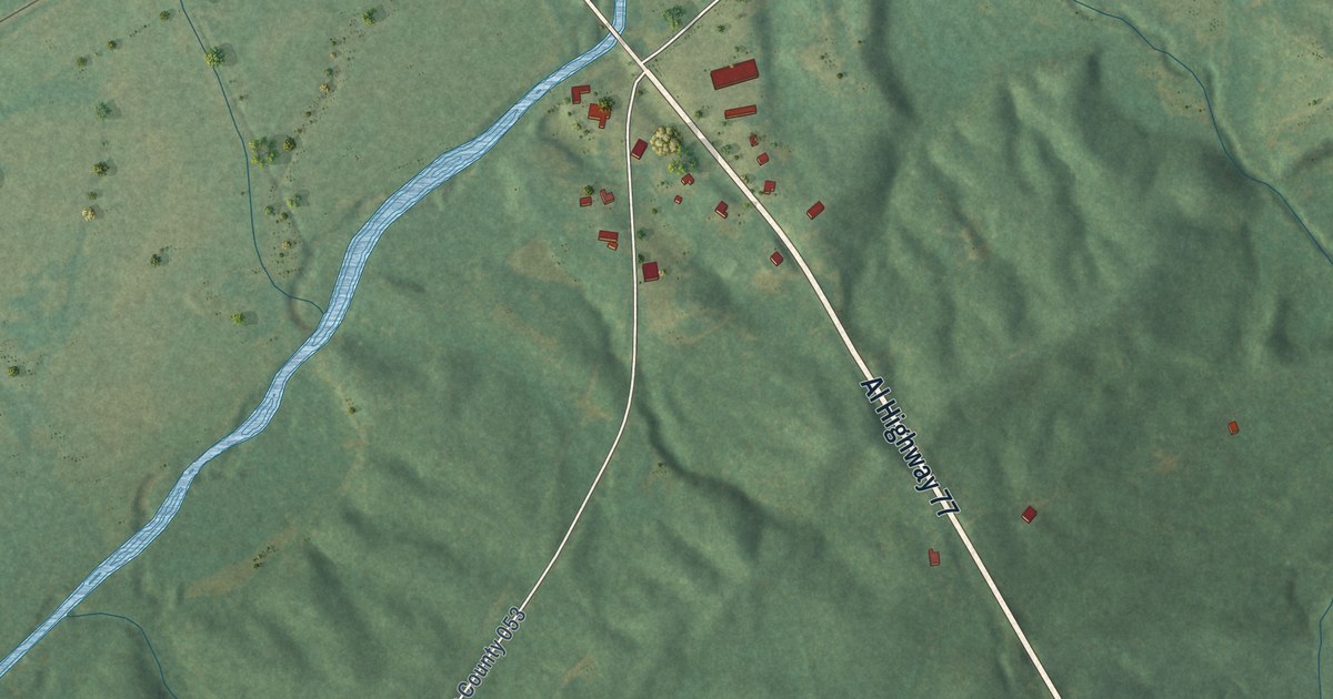 Map of Abanda, Alabama in 2026