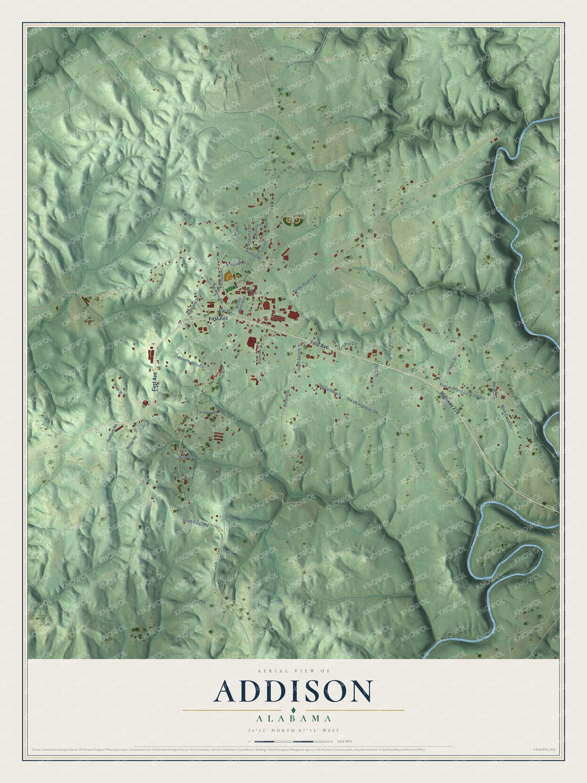 Watermarked full-map preview of Addison, Alabama