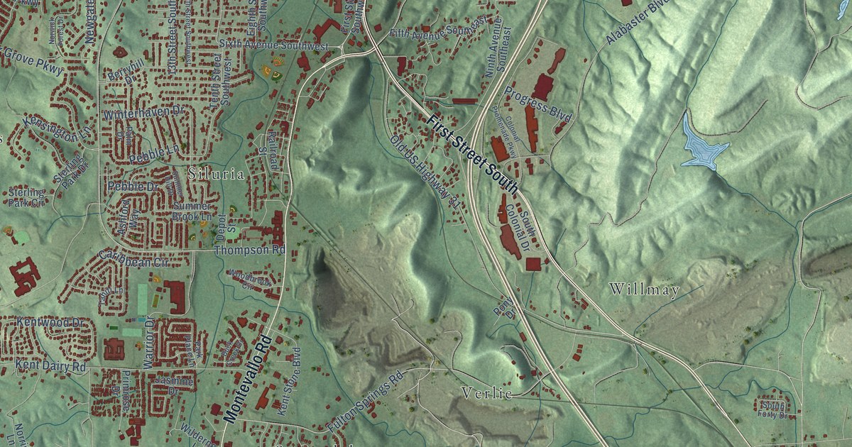 Map of Alabaster, Alabama in 2026