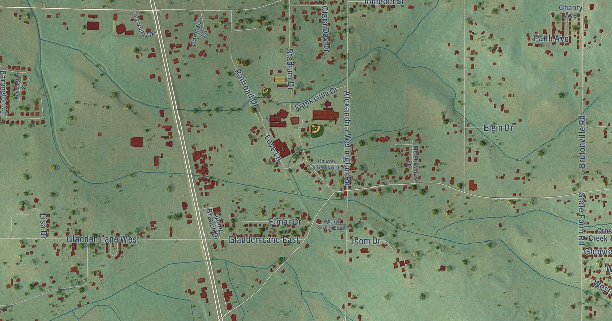 Map of Alexandria, Alabama in 2026