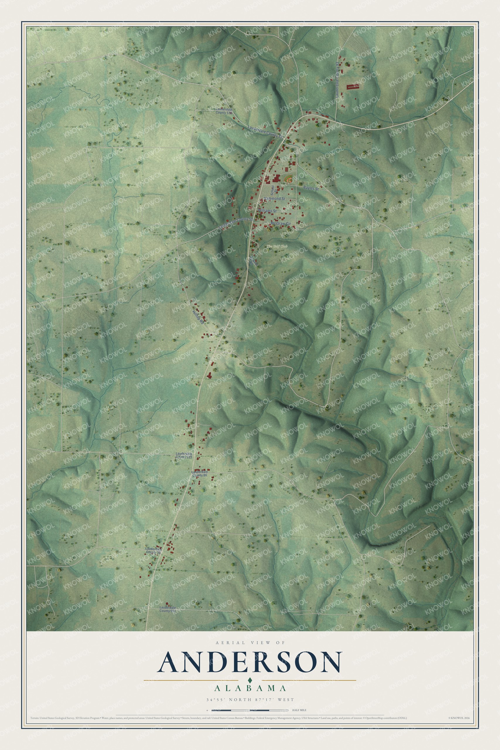 Watermarked full-map preview of Anderson, Alabama