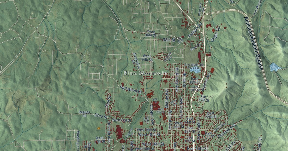 Map of Anniston, Alabama in 2026