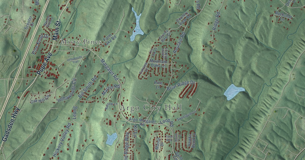 Map of Argo, Alabama in 2026