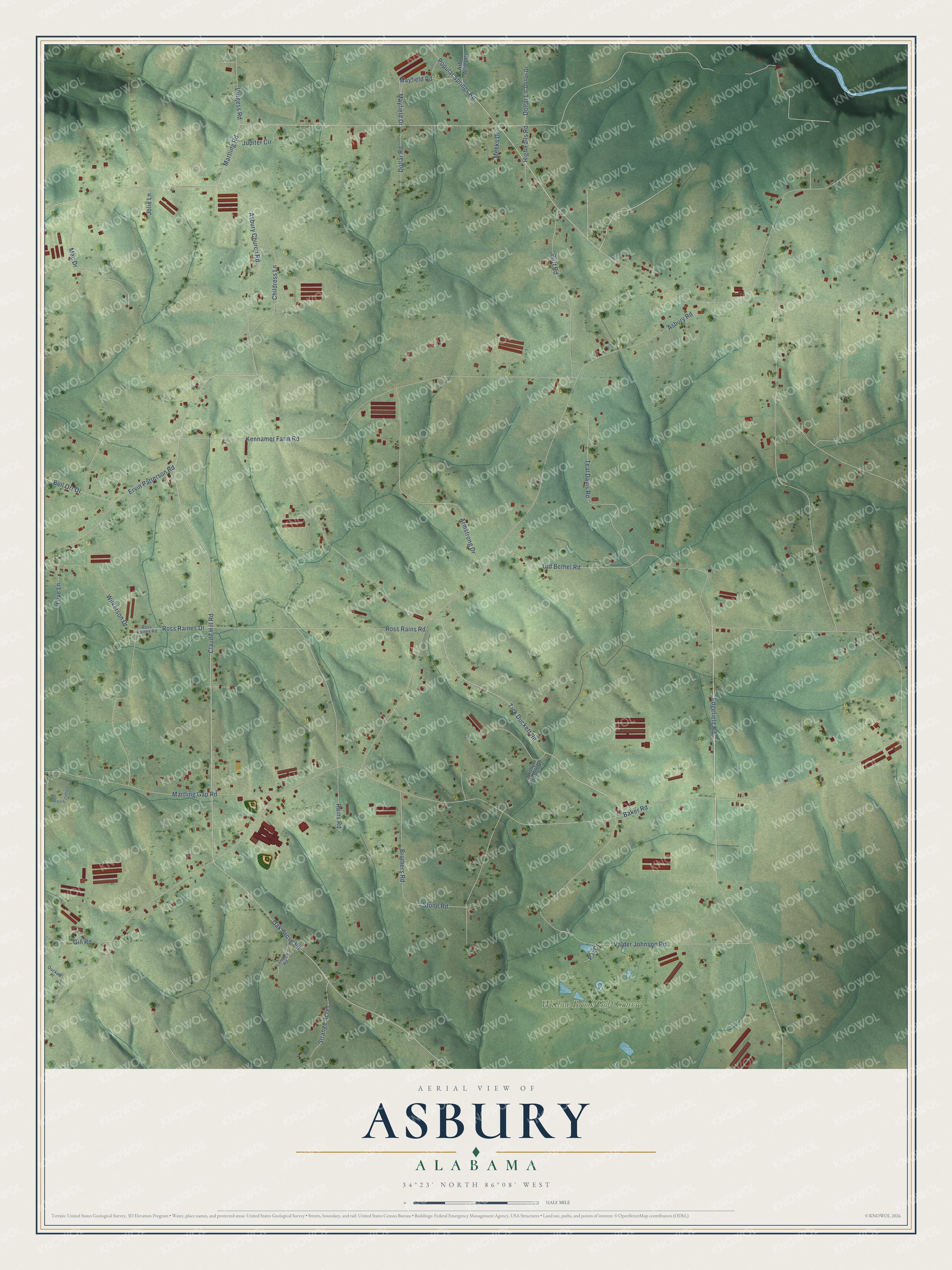 Watermarked full-map preview of Asbury, Alabama