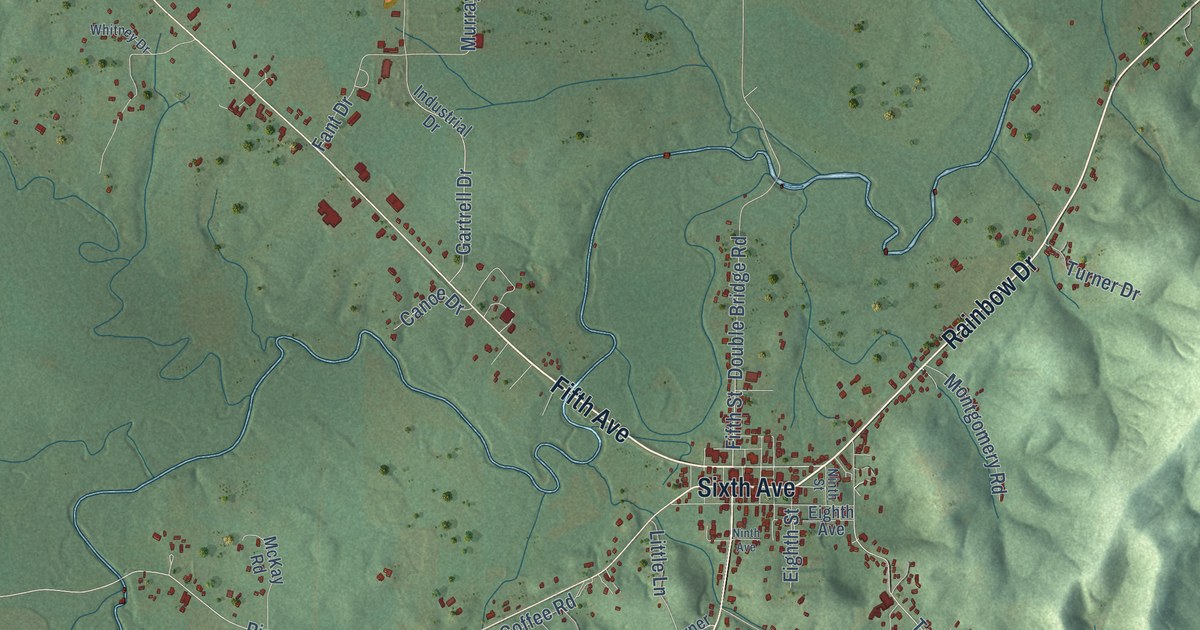Map of Ashville, Alabama in 2026