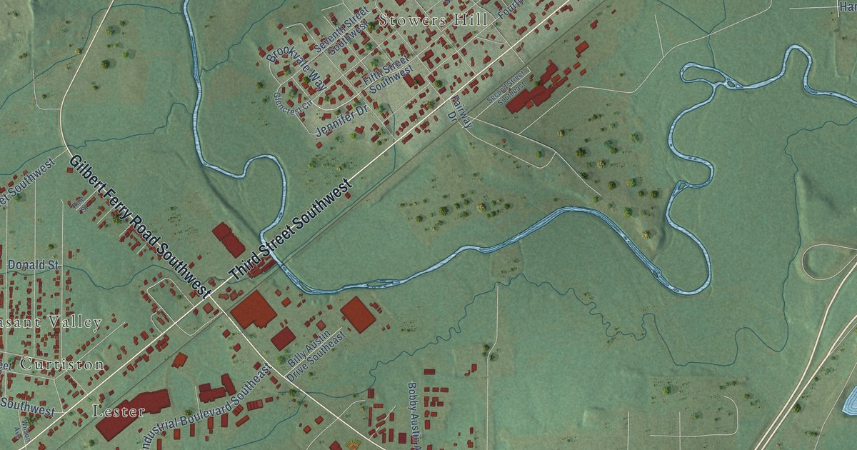 Map of Attalla, Alabama in 2026