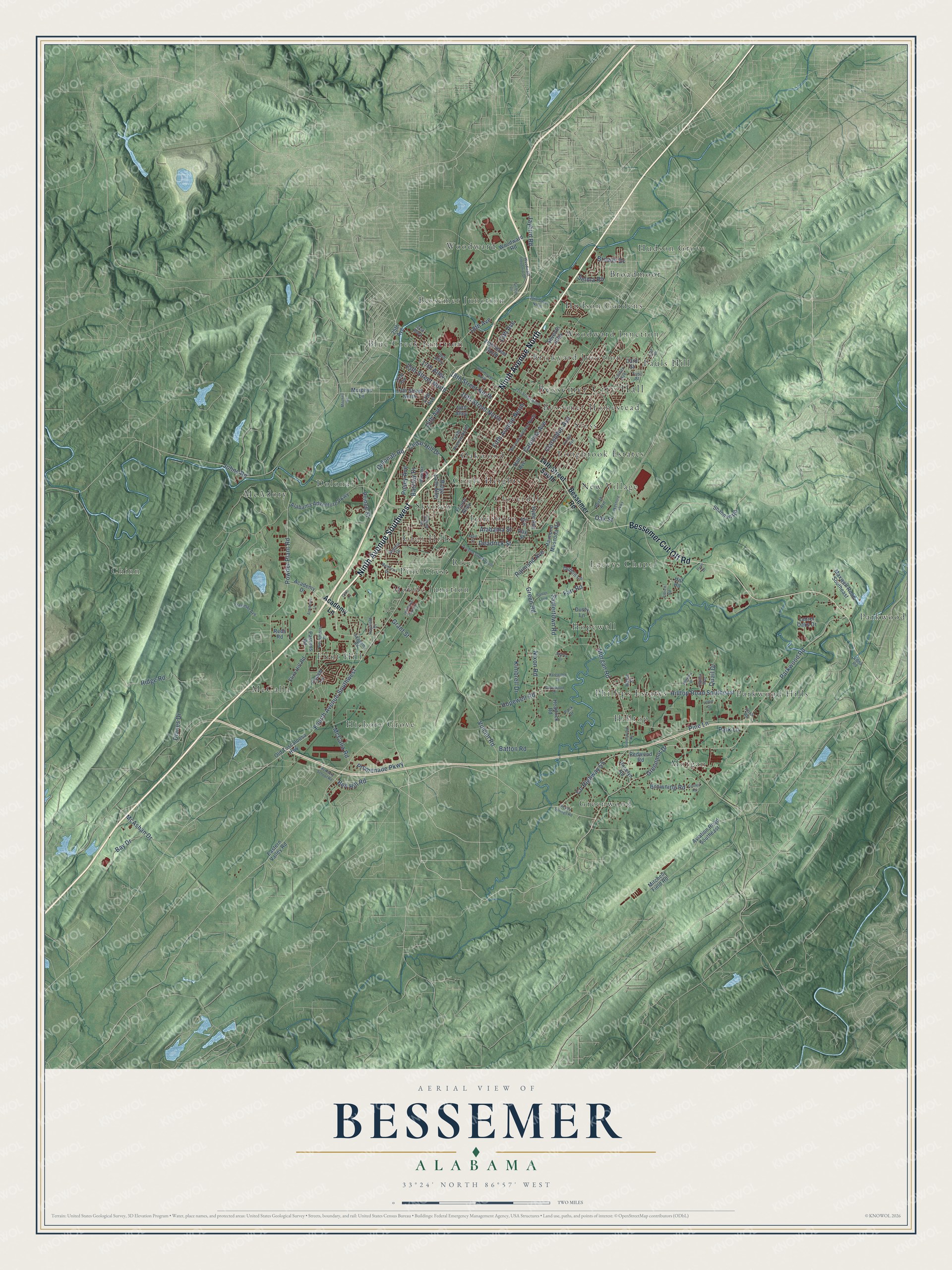 Watermarked full-map preview of Bessemer, Alabama