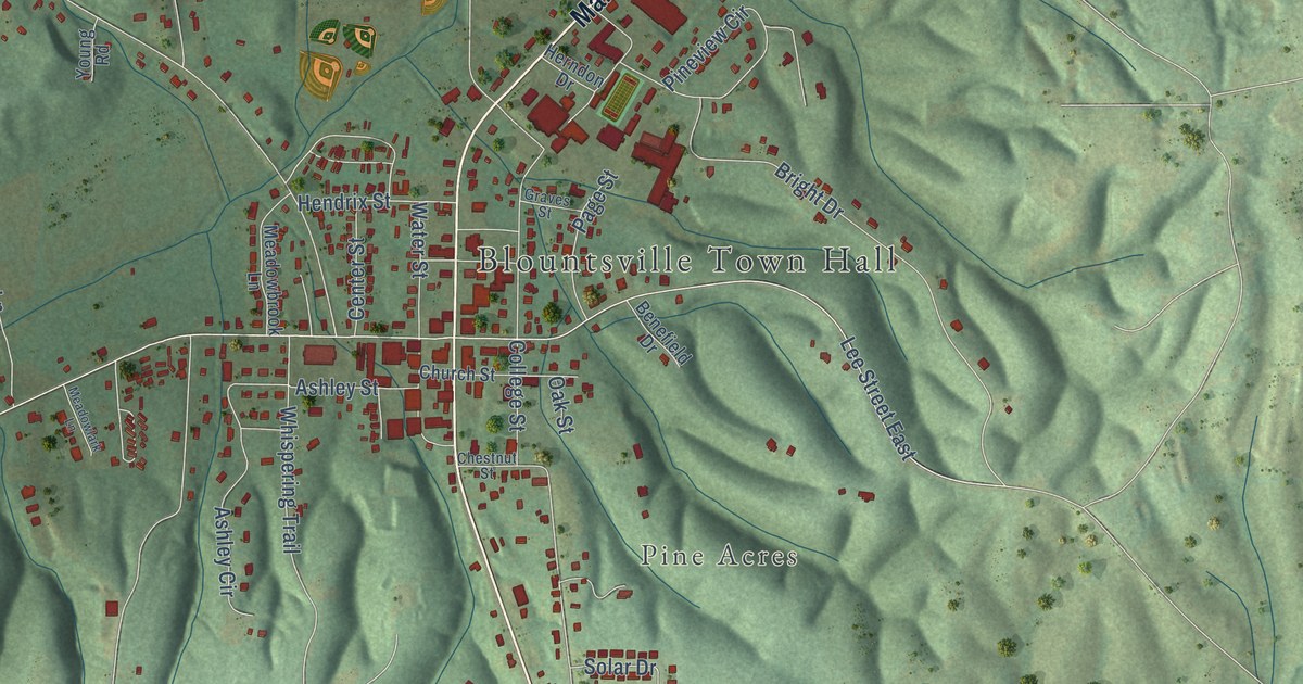 Map of Blountsville, Alabama in 2026