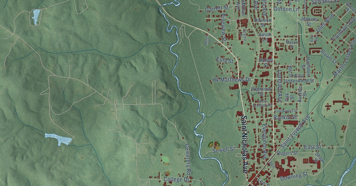 Map of Brewton, Alabama in 2026