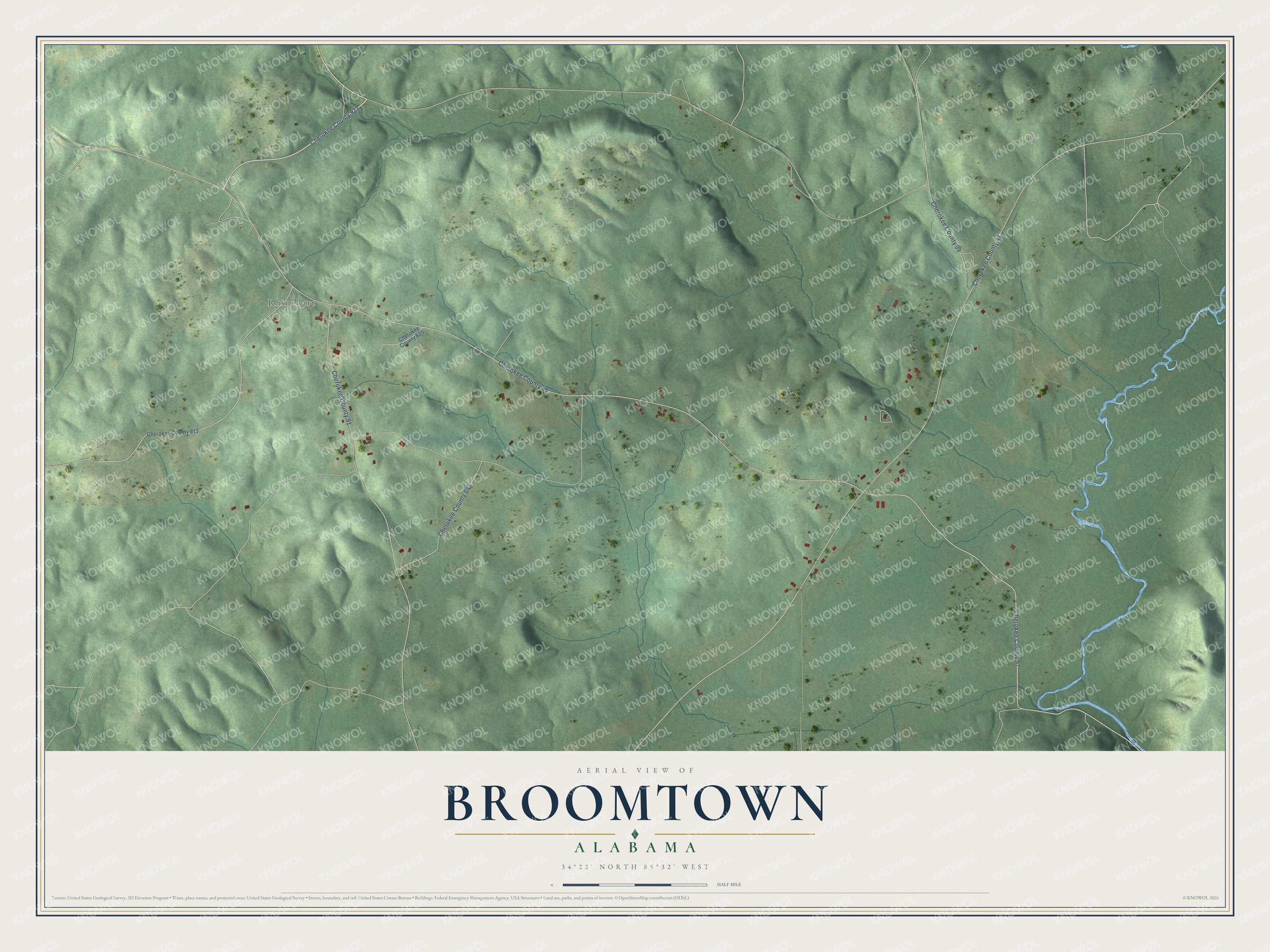 Watermarked full-map preview of Broomtown, Alabama