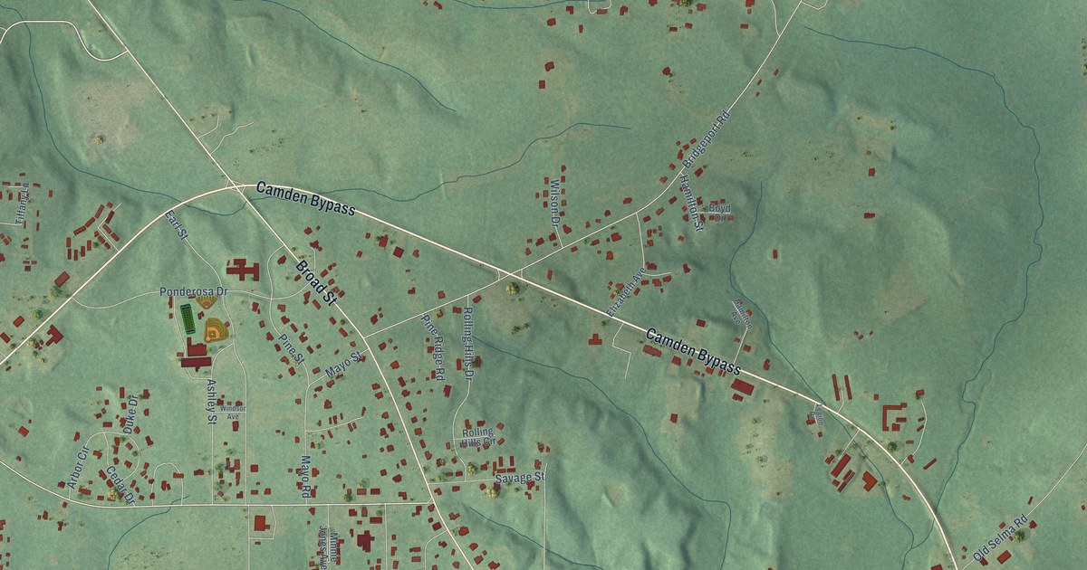 Map of Camden, Alabama in 2026