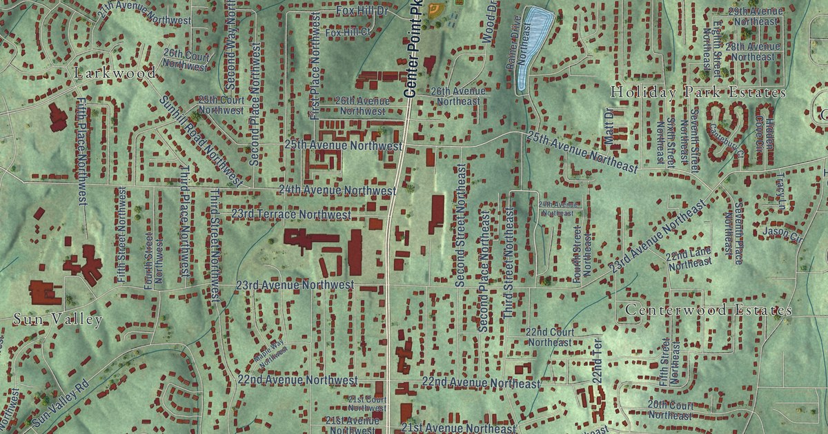 Map of Center Point, Alabama in 2026