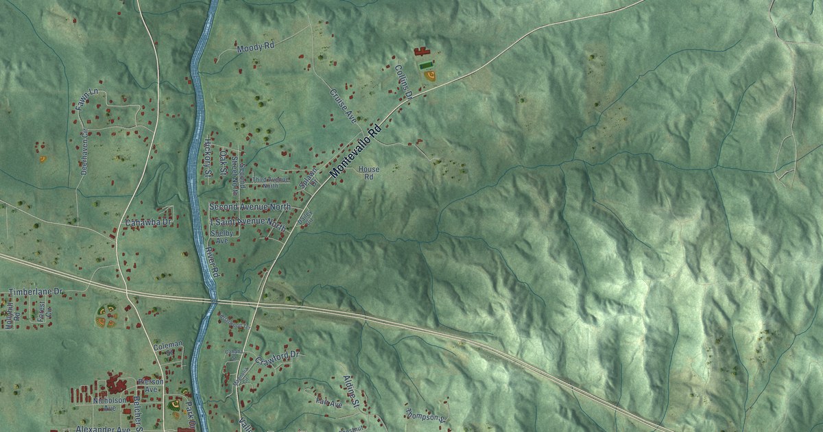 Map of Centreville, Alabama in 2026