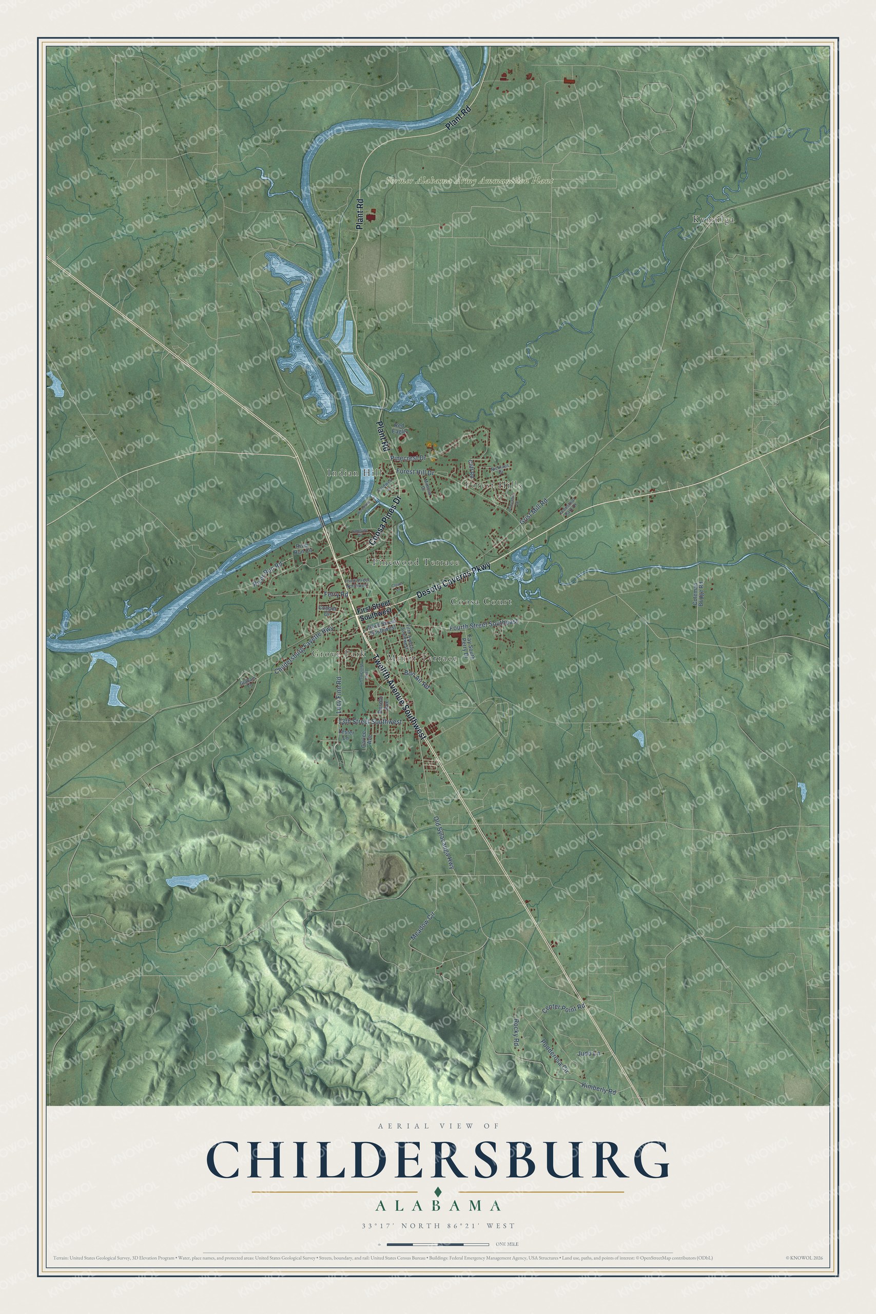 Watermarked full-map preview of Childersburg, Alabama