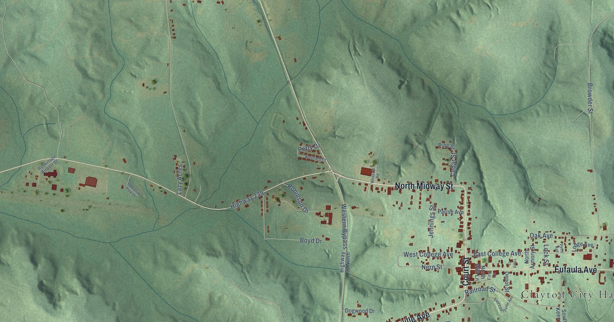 Map of Clayton, Alabama in 2026
