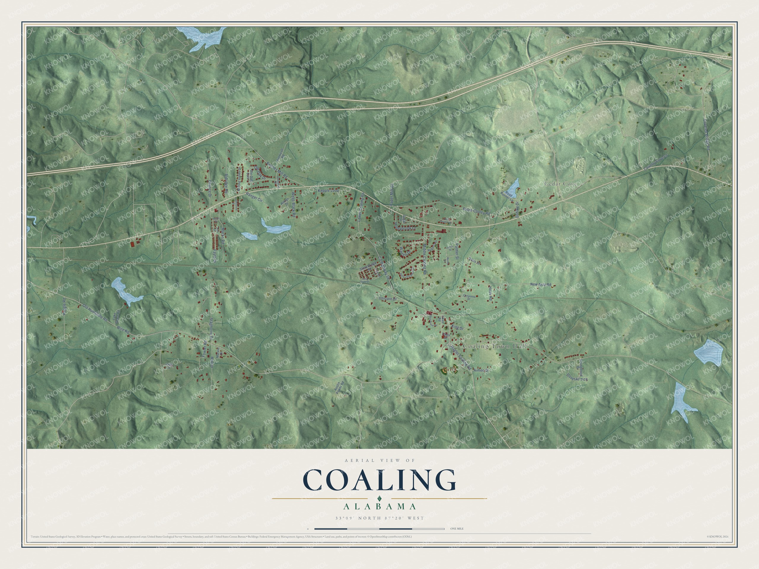 Watermarked full-map preview of Coaling, Alabama
