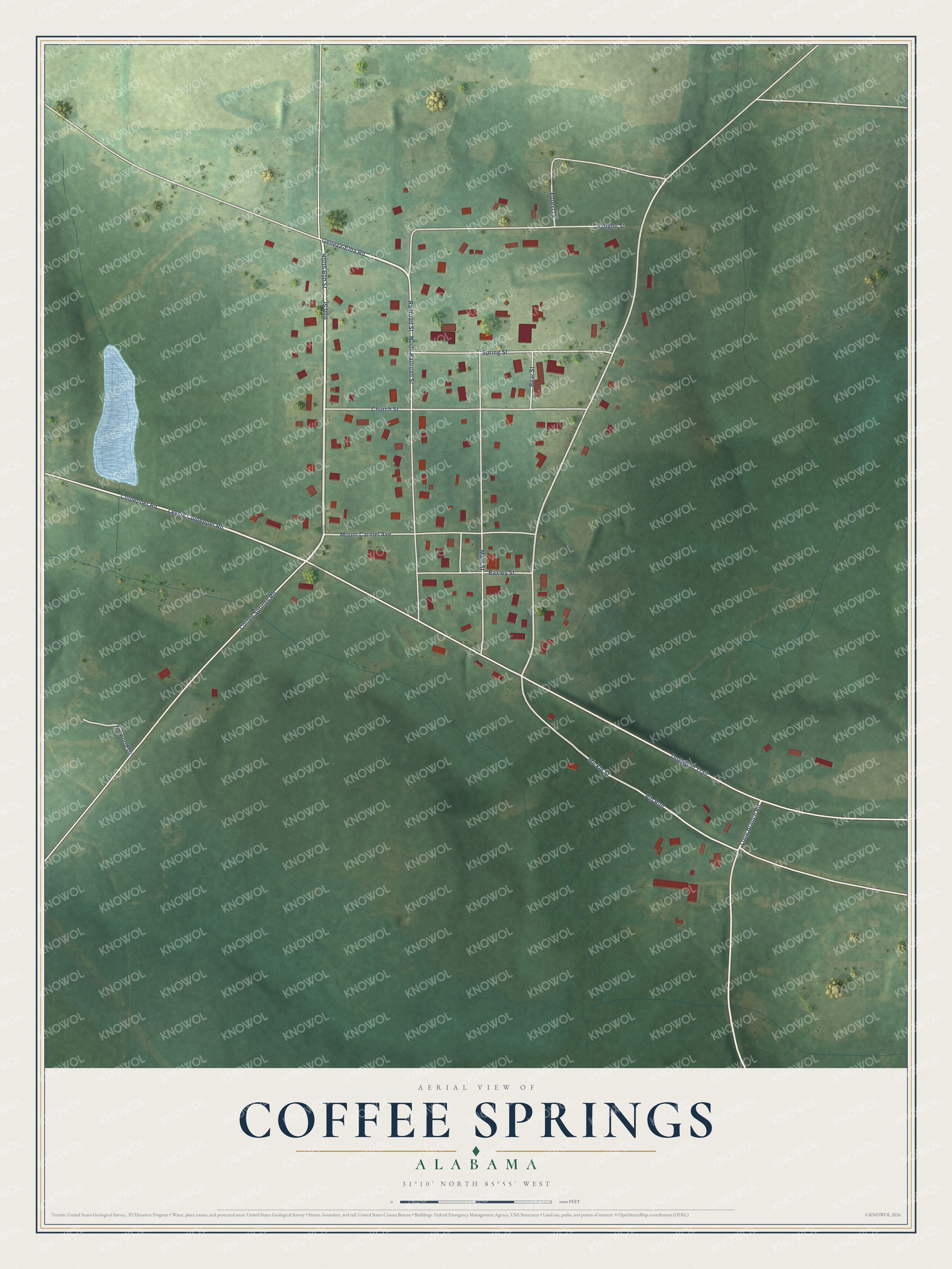 Watermarked full-map preview of Coffee Springs, Alabama