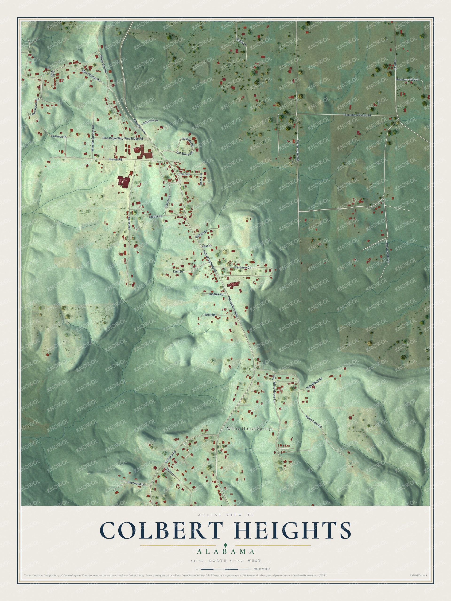 Watermarked full-map preview of Colbert Heights, Alabama