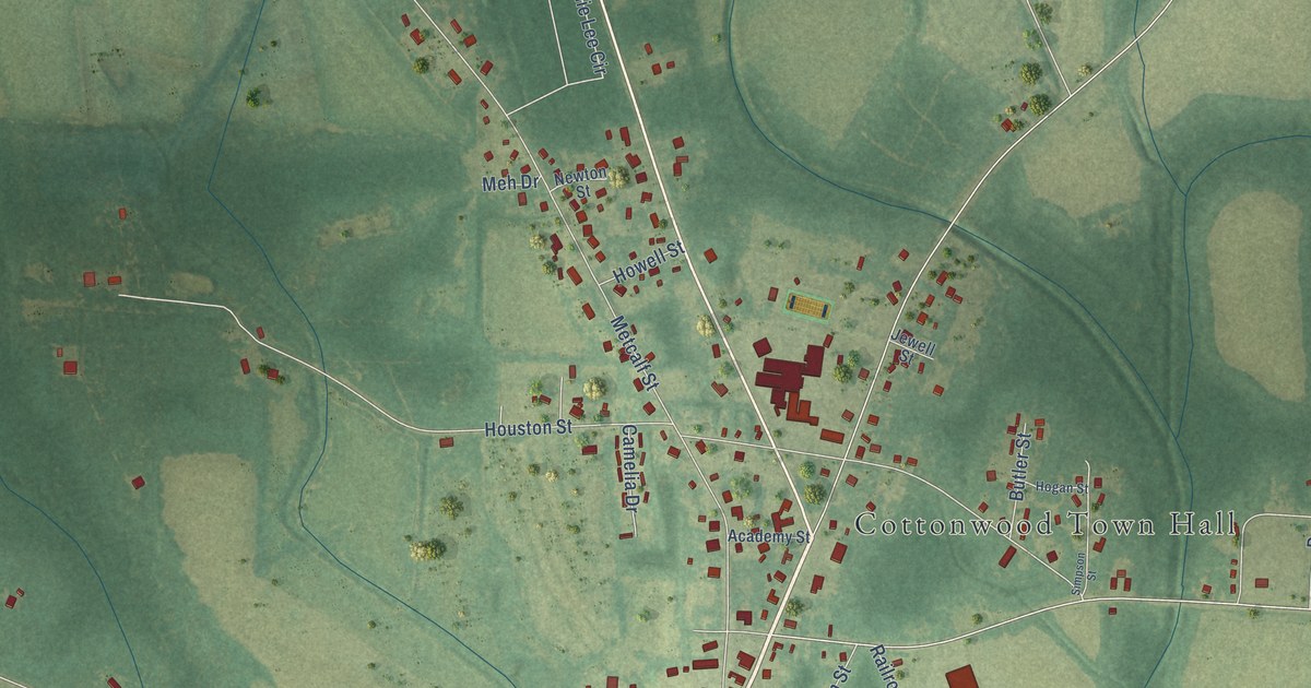 Map of Cottonwood, Alabama in 2026