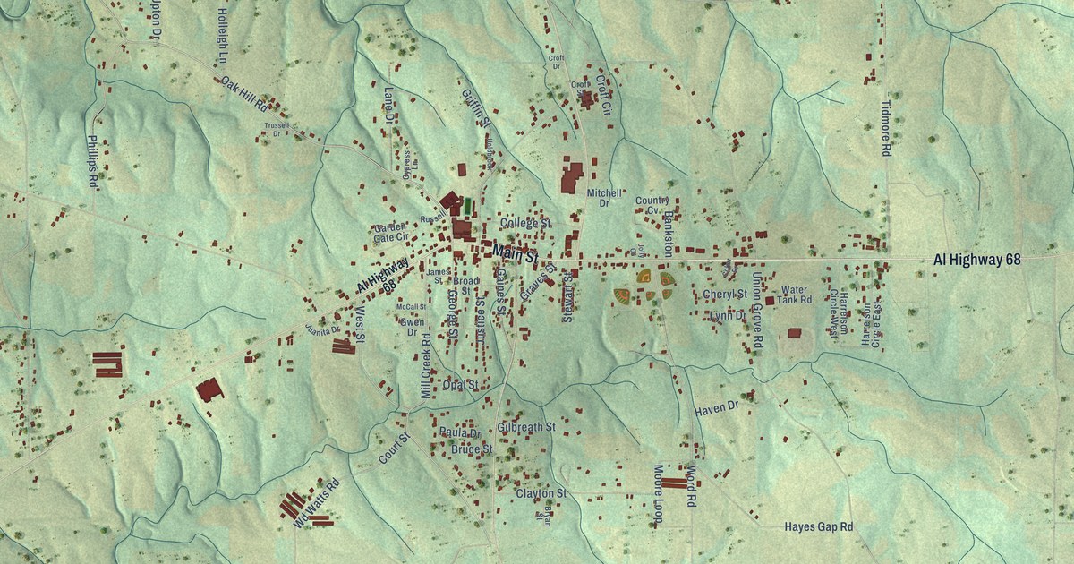 Map of Crossville, Alabama in 2026