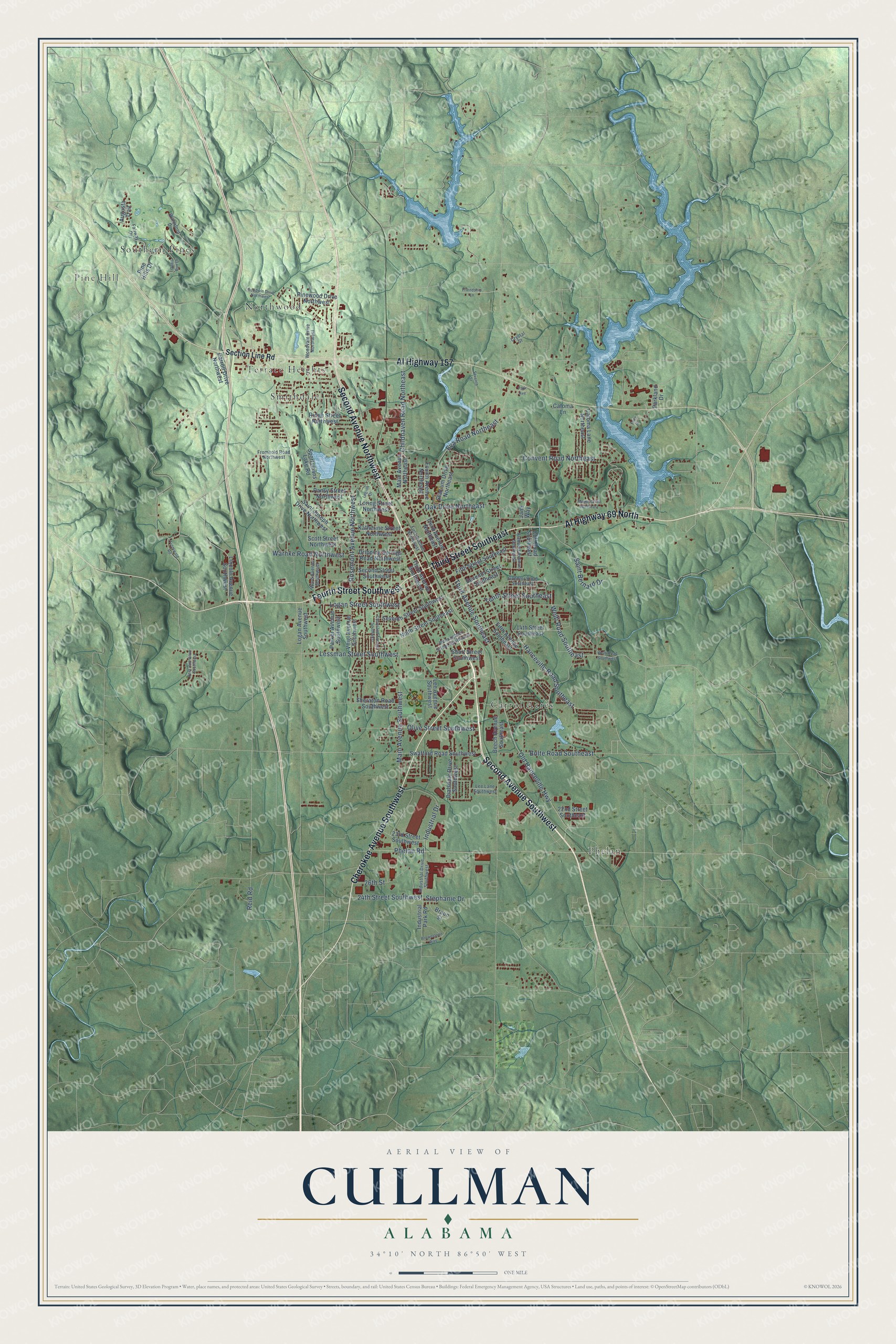 Watermarked full-map preview of Cullman, Alabama