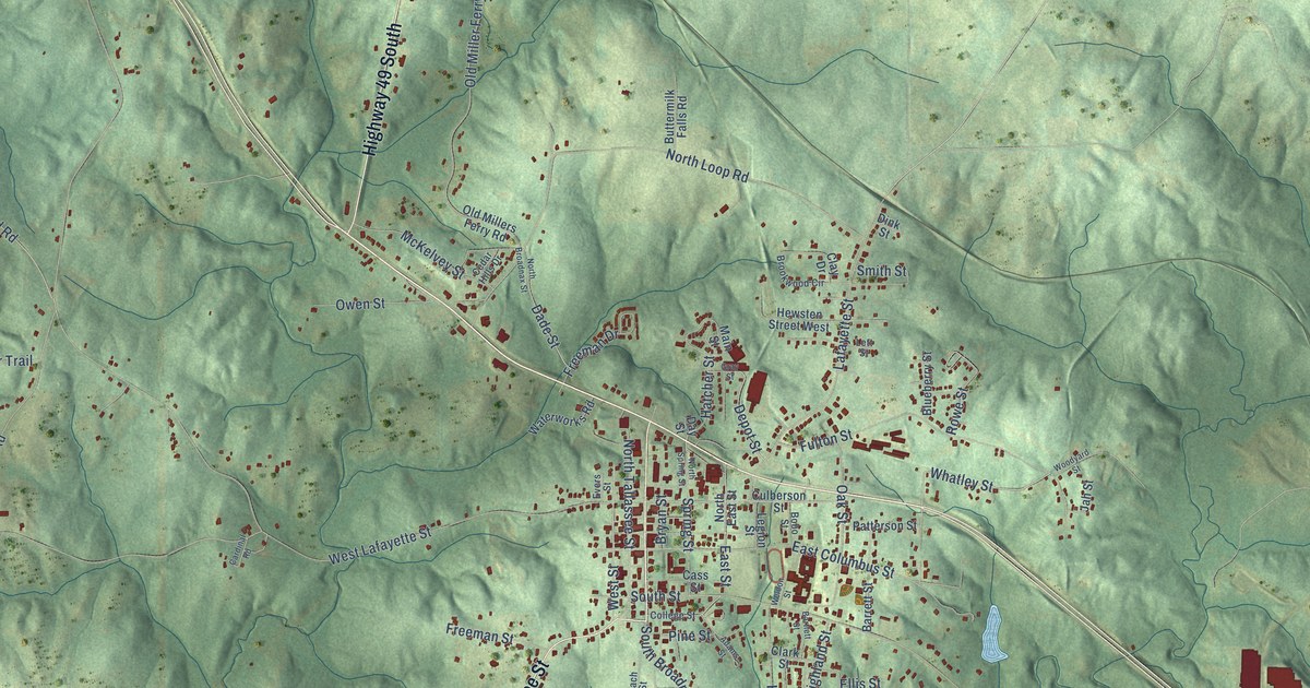 Map of Dadeville, Alabama in 2026