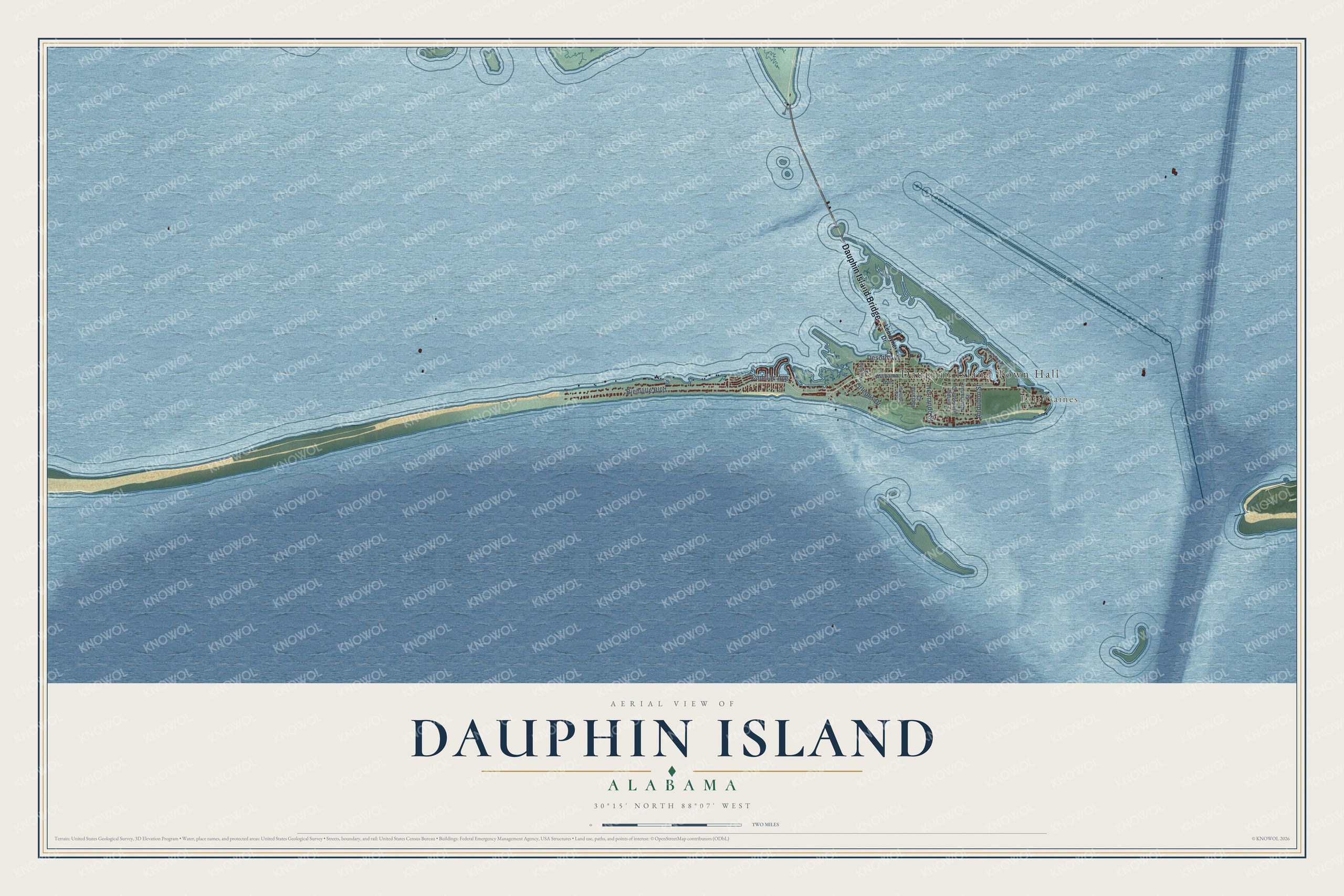 Watermarked full-map preview of Dauphin Island, Alabama