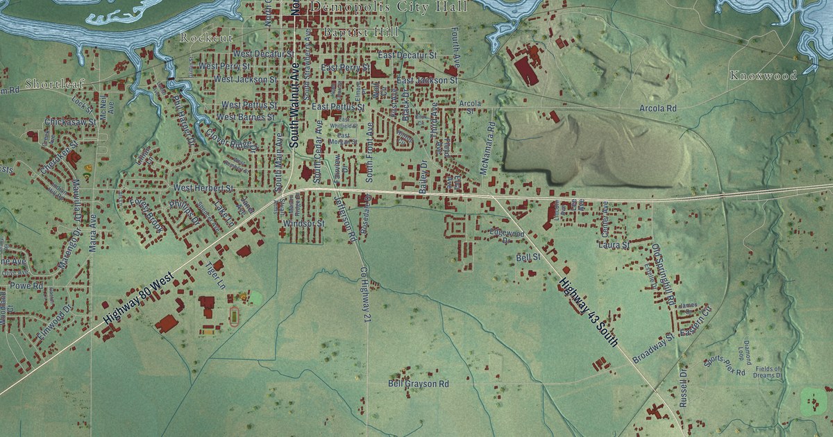 Map of Demopolis, Alabama in 2026