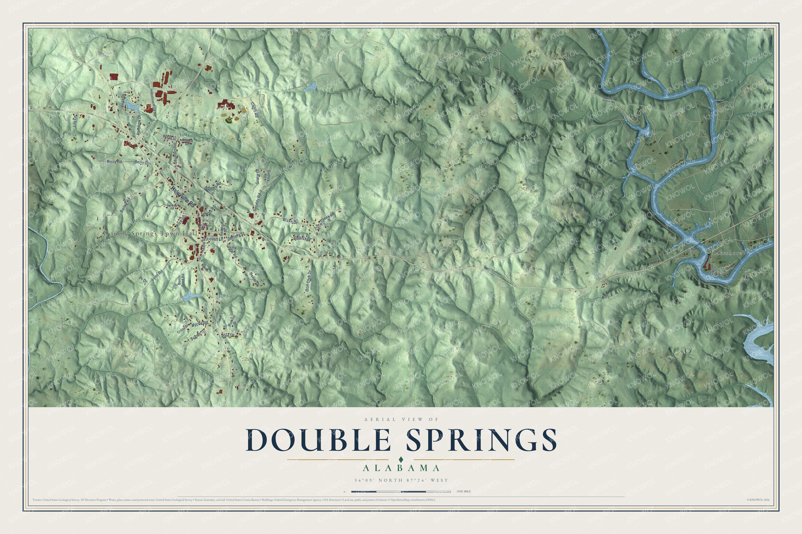 Watermarked full-map preview of Double Springs, Alabama