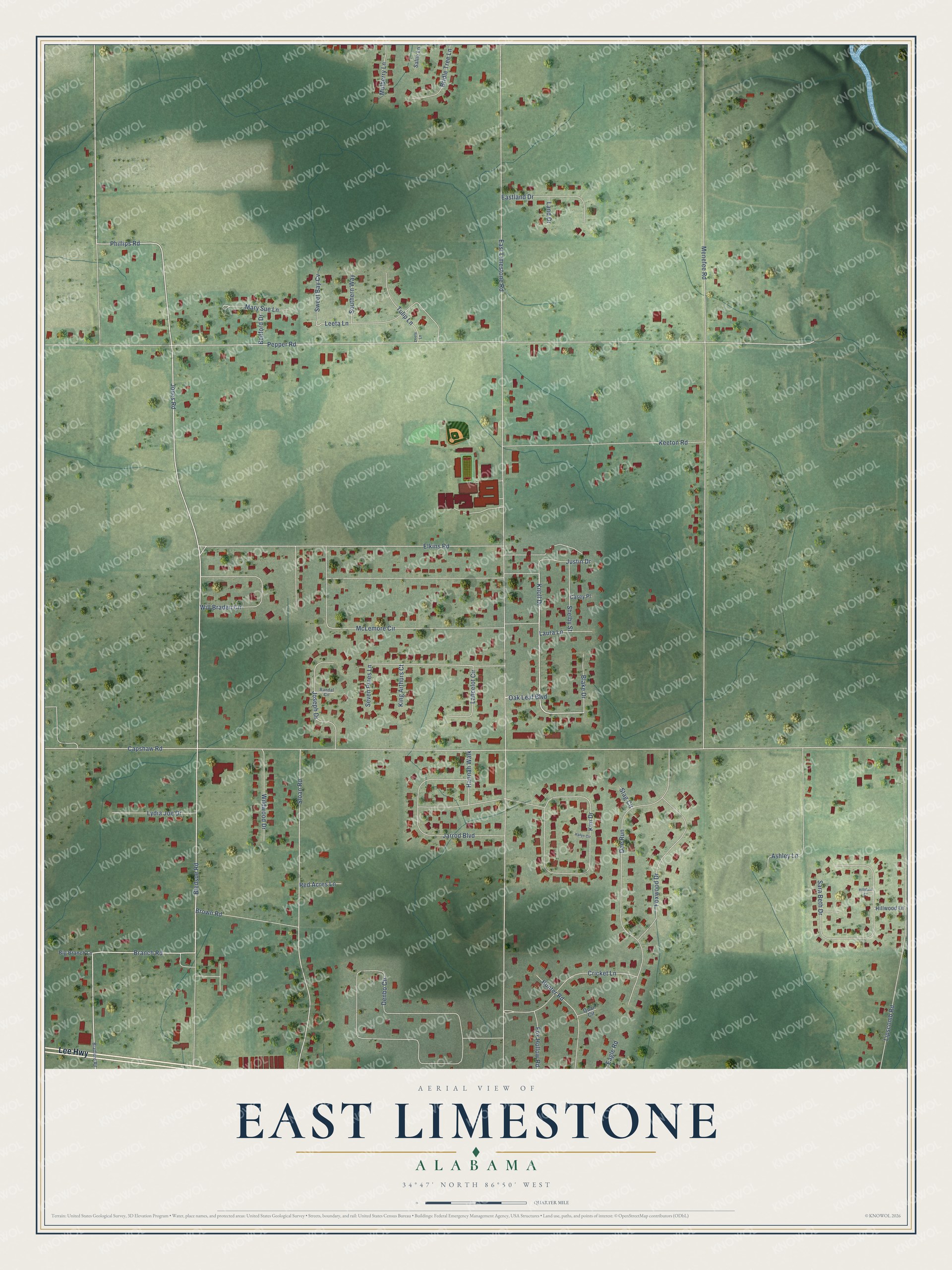 Watermarked full-map preview of East Limestone, Alabama