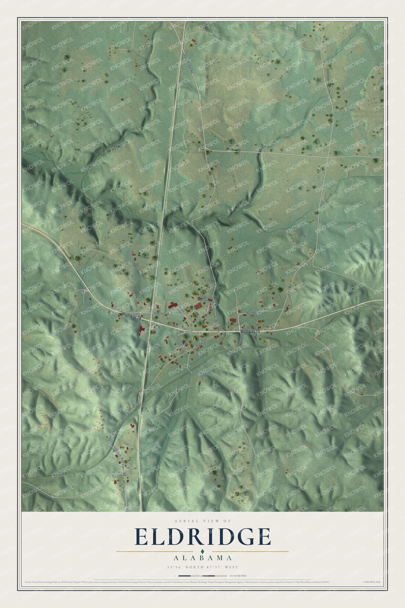 Watermarked full-map preview of Eldridge, Alabama