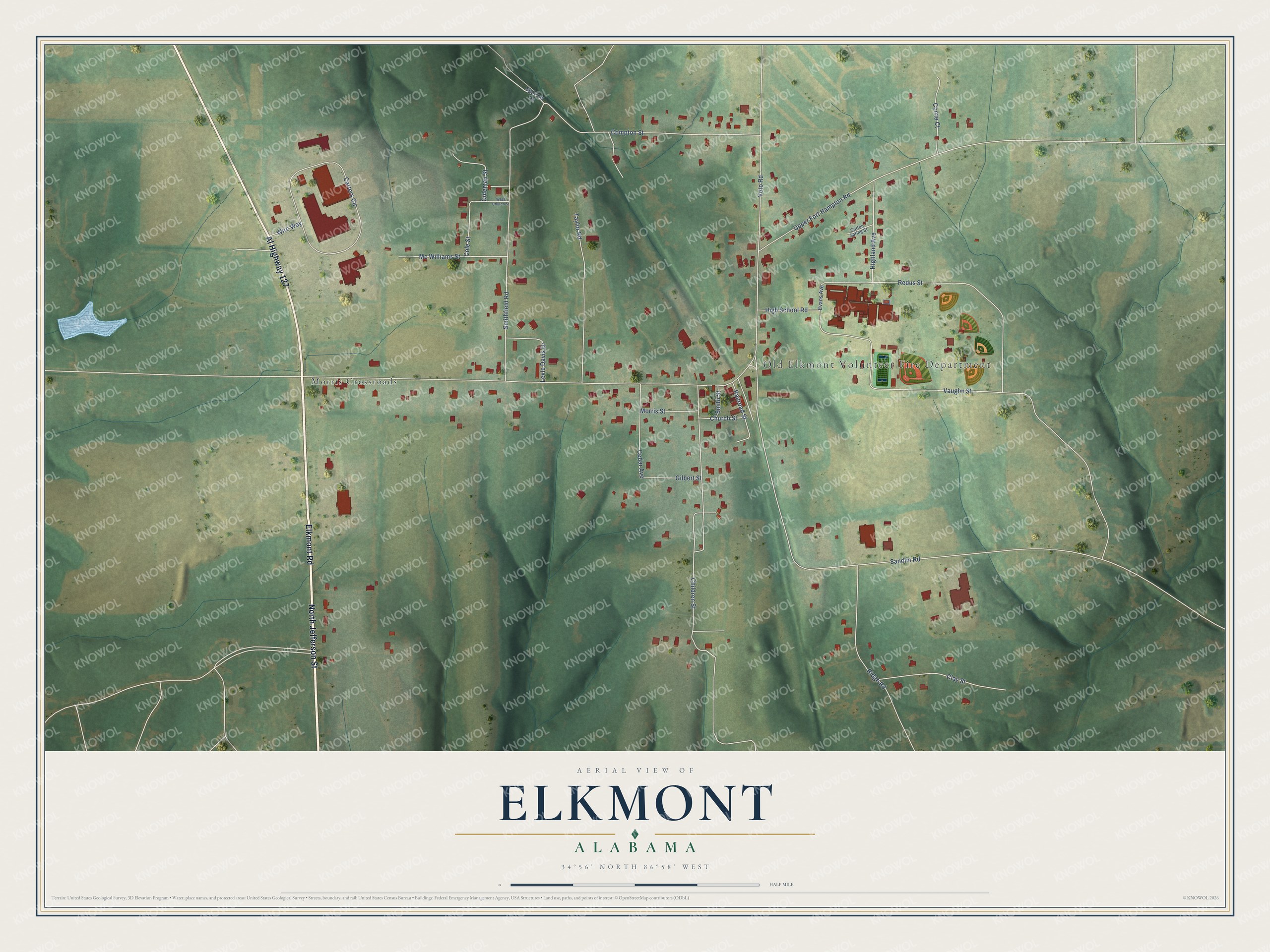 Watermarked full-map preview of Elkmont, Alabama