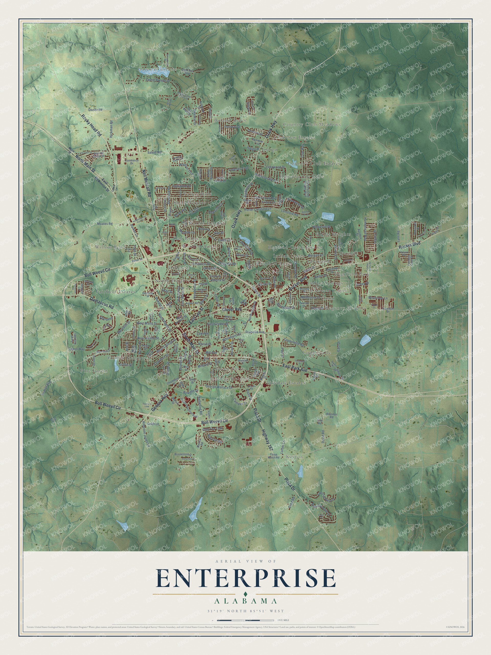 Watermarked full-map preview of Enterprise, Alabama