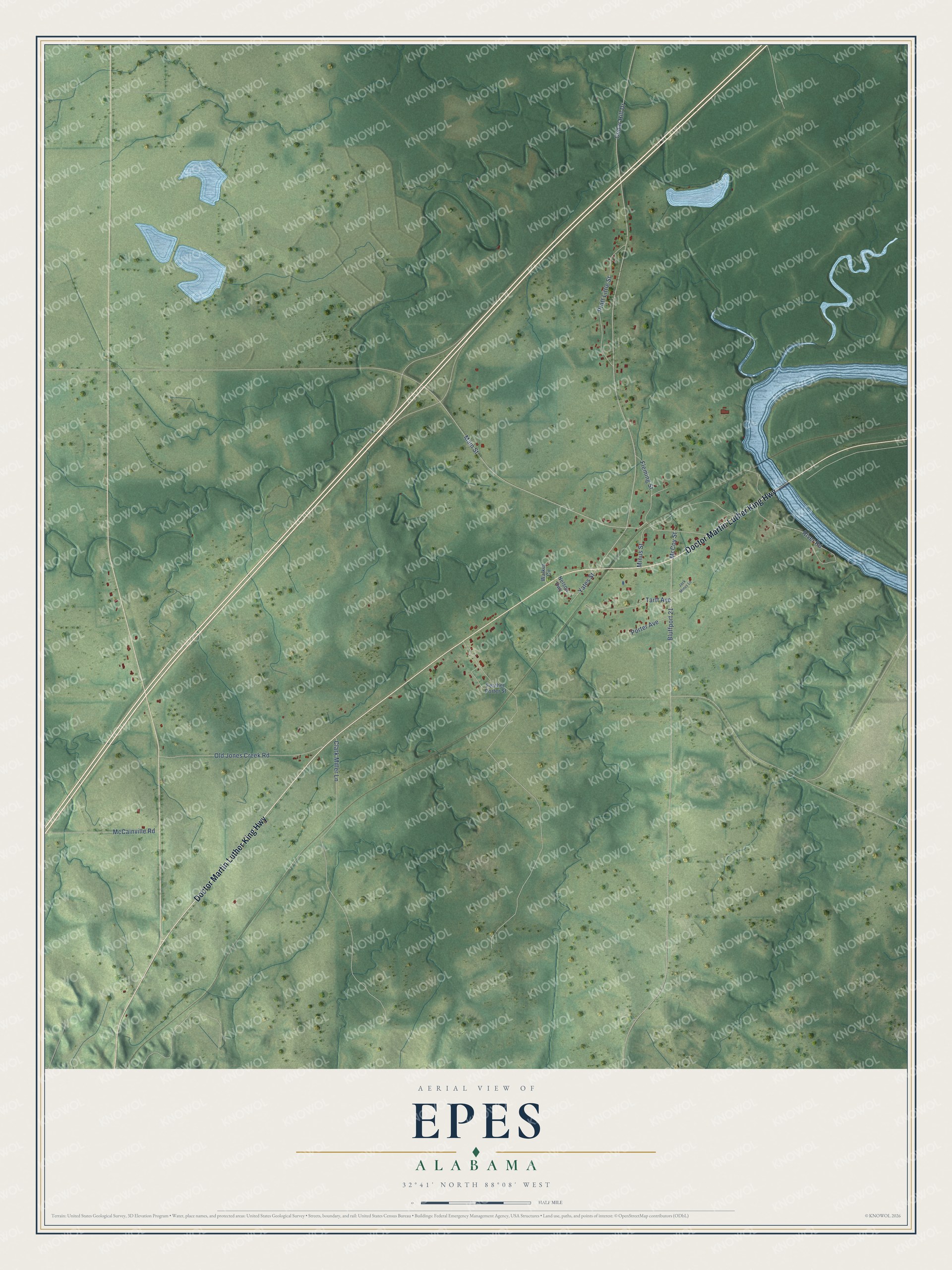 Watermarked full-map preview of Epes, Alabama